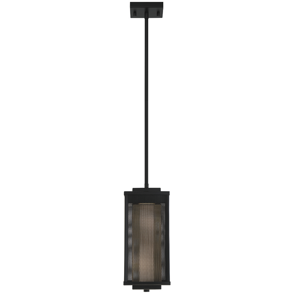 Brama 1 Light 6.25 inch Black and Gold Outdoor LED Pendant