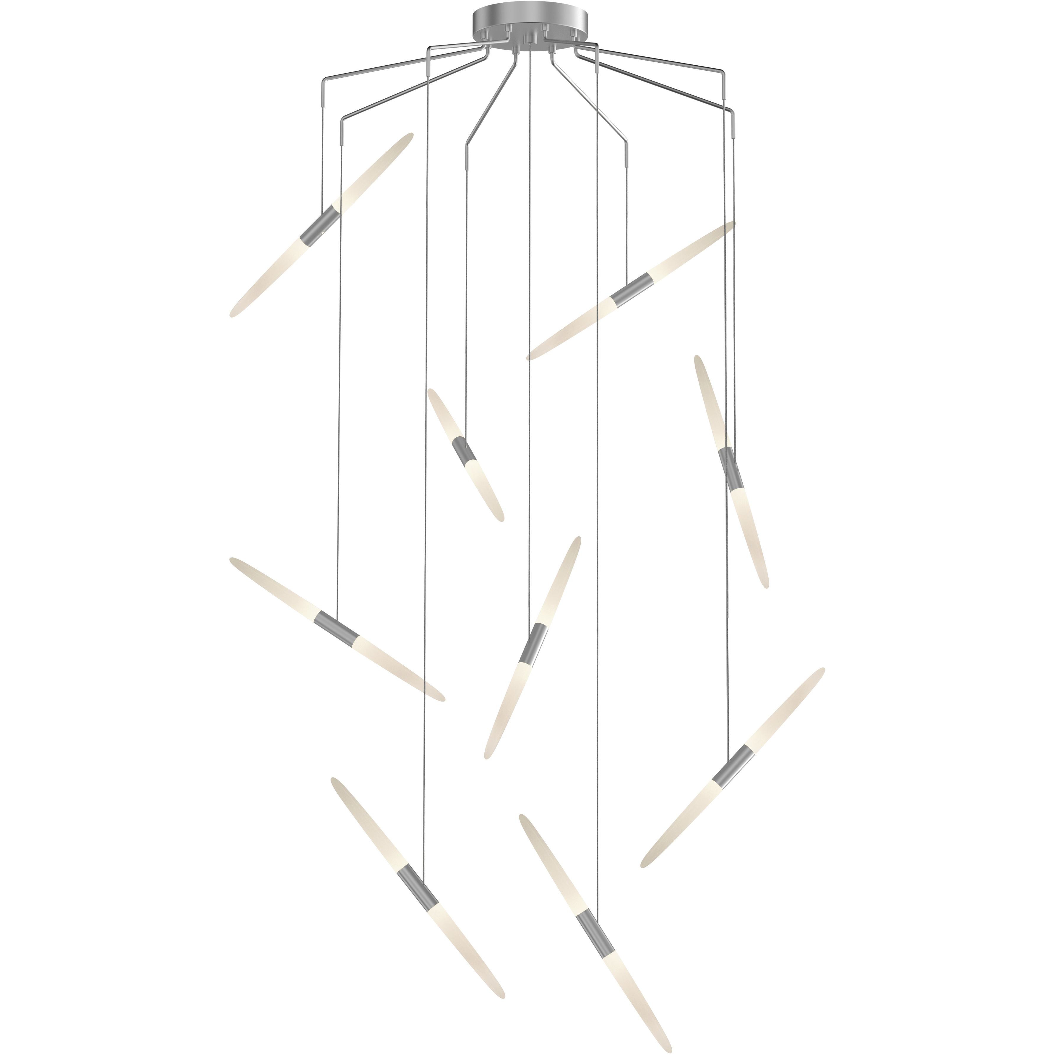 Ballet LED 21.25 inch Bright Satin Aluminum Chandelier Ceiling Light in Standard Suspension