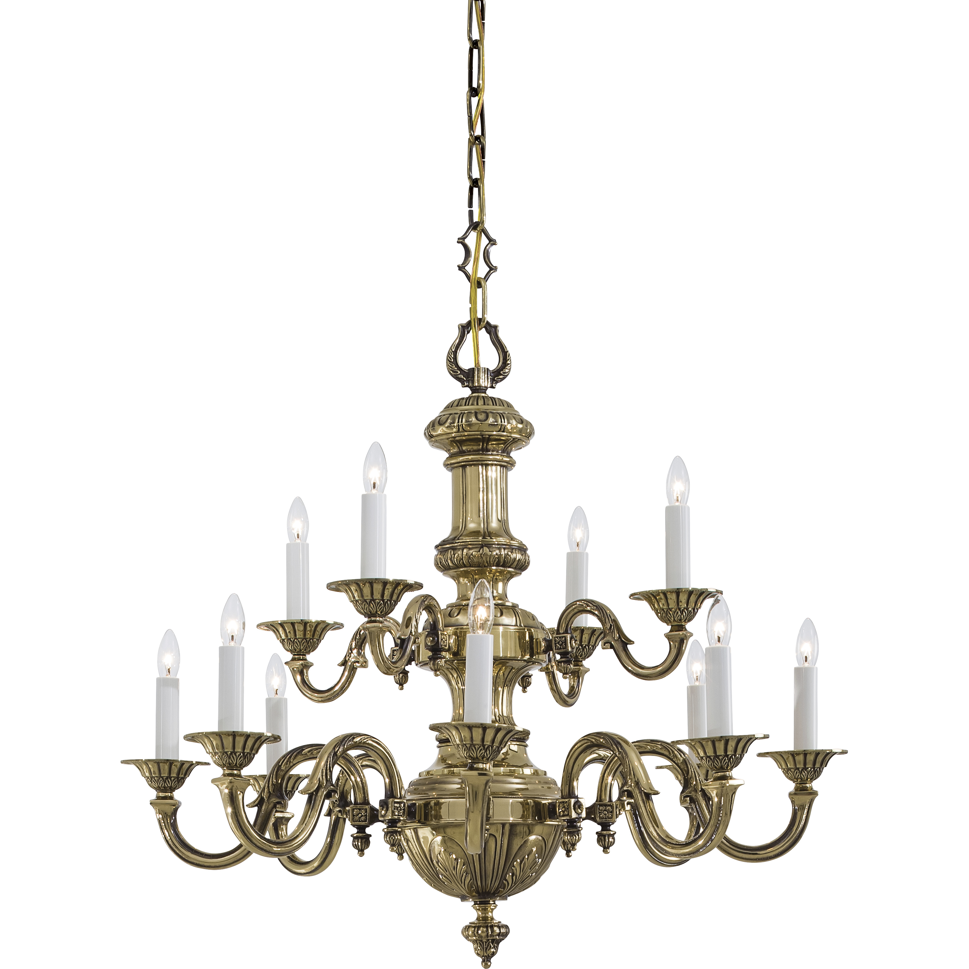 Metropolitan Family Collection 12 Light 31 inch Classic Brass Chandelier Ceiling Light