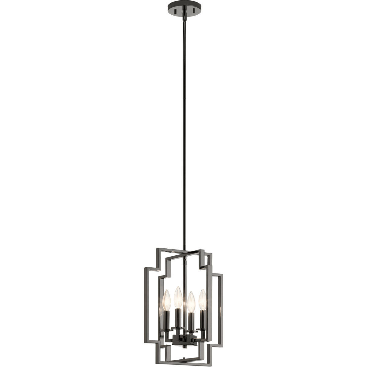 Downtown Deco 4 Light 12 inch Midnight Chrome Foyer Pendant Ceiling Light