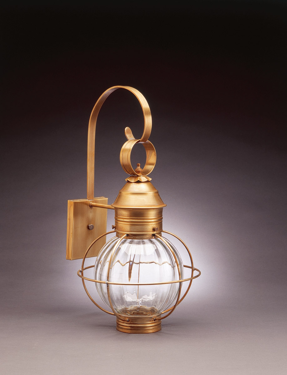 Round Onion 1 Light 23 inch Dark Antique Brass Outdoor Wall Light in Clear Seedy Glass