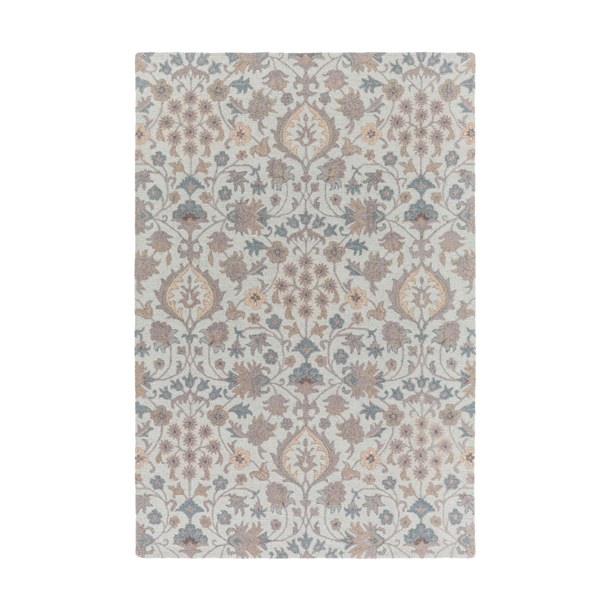 Castille 90 X 60 inch Light Gray/Mauve/Dark Blue/Taupe Rugs, Wool
