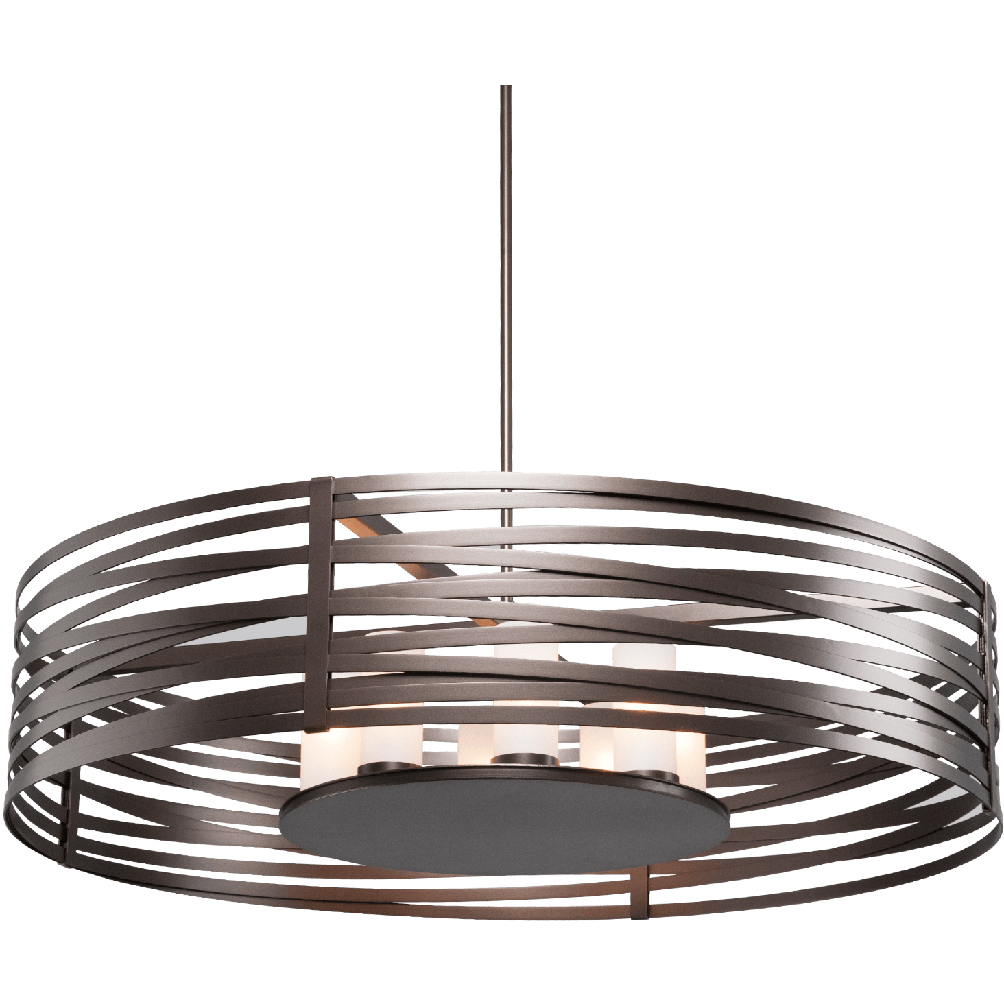 Tempest 4 Light Beige Silver Chandelier Ceiling Light, Drum