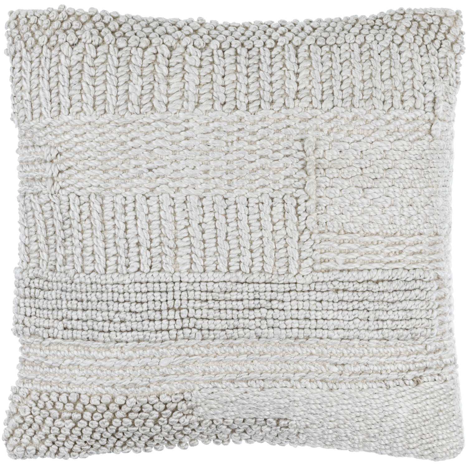 Nauru 22 X 22 inch Light Silver/Off-White/Light Grey/Ash Accent Pillow
