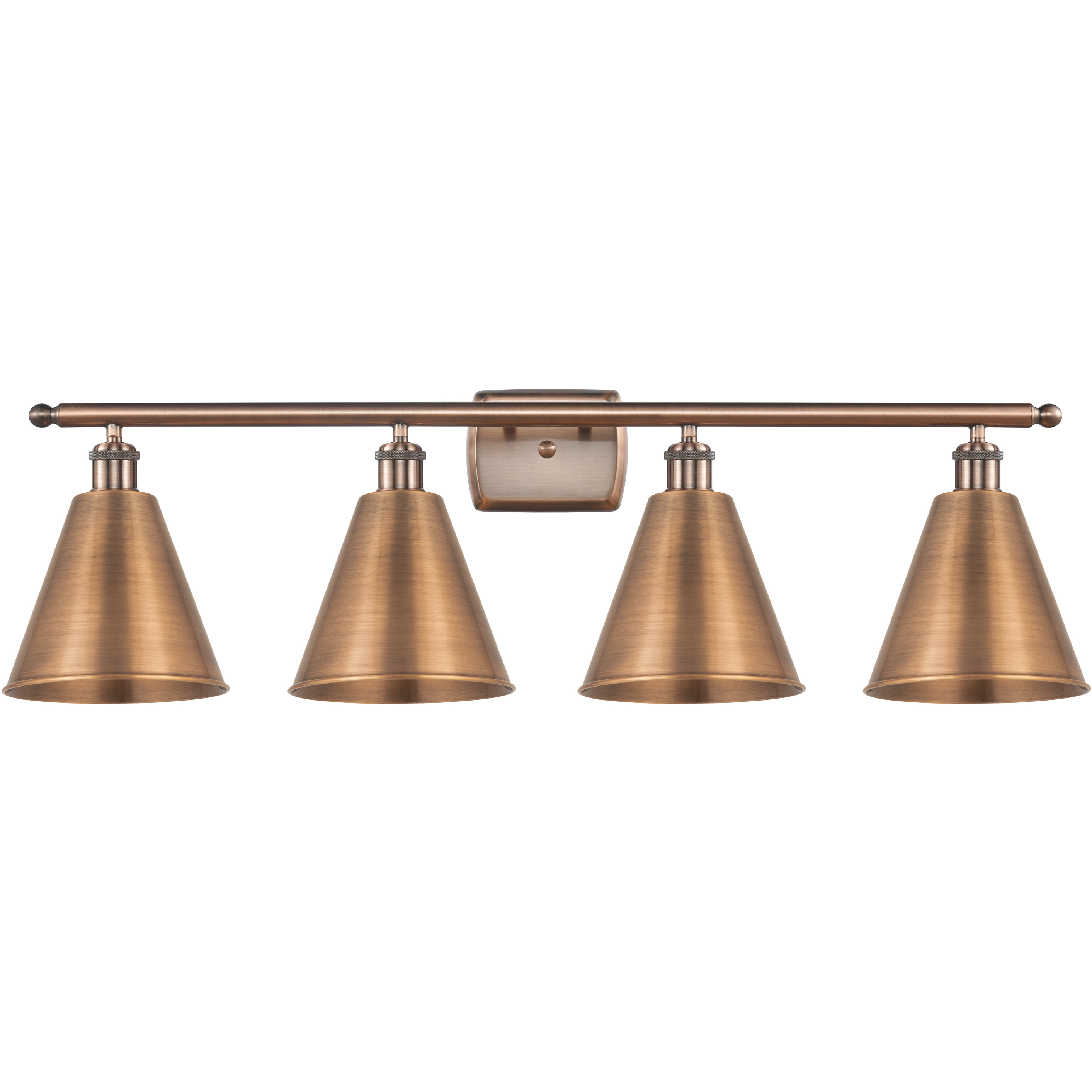 Ballston Cone 4 Light 38 inch Antique Copper Bath Vanity Light Wall Light
