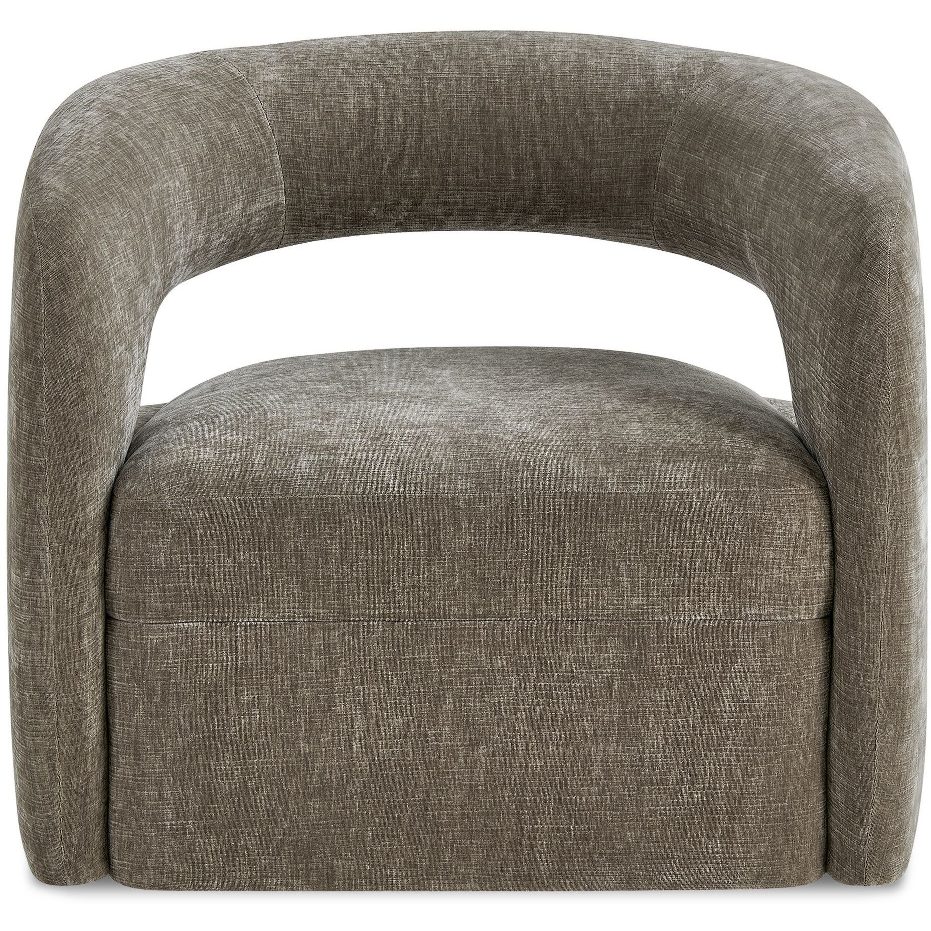 Breis Taupe Velvet Swivel Barrel Chair