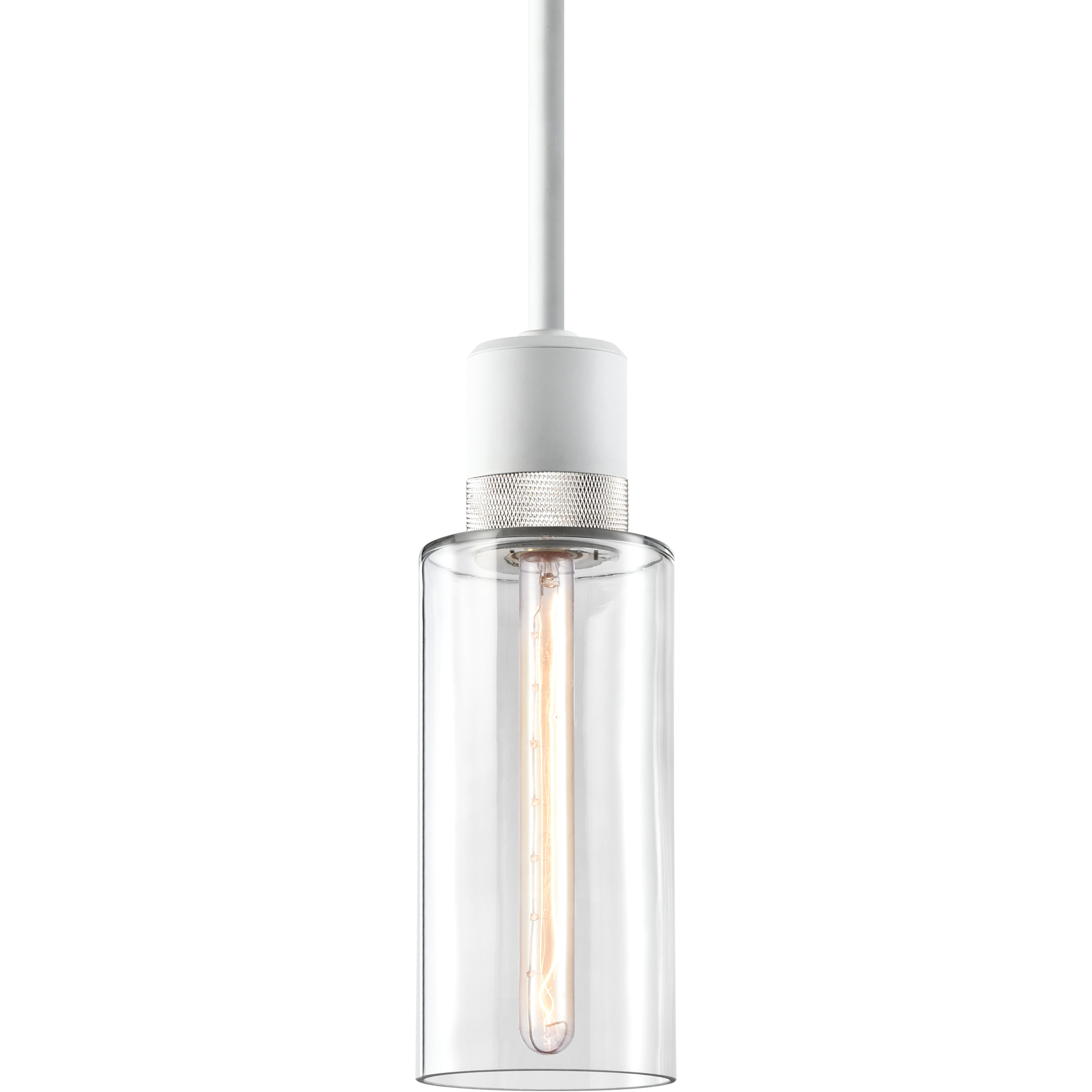 Zigrina 1 Light 5.88 inch Matte White with Polished Nickel Pendant Ceiling Light