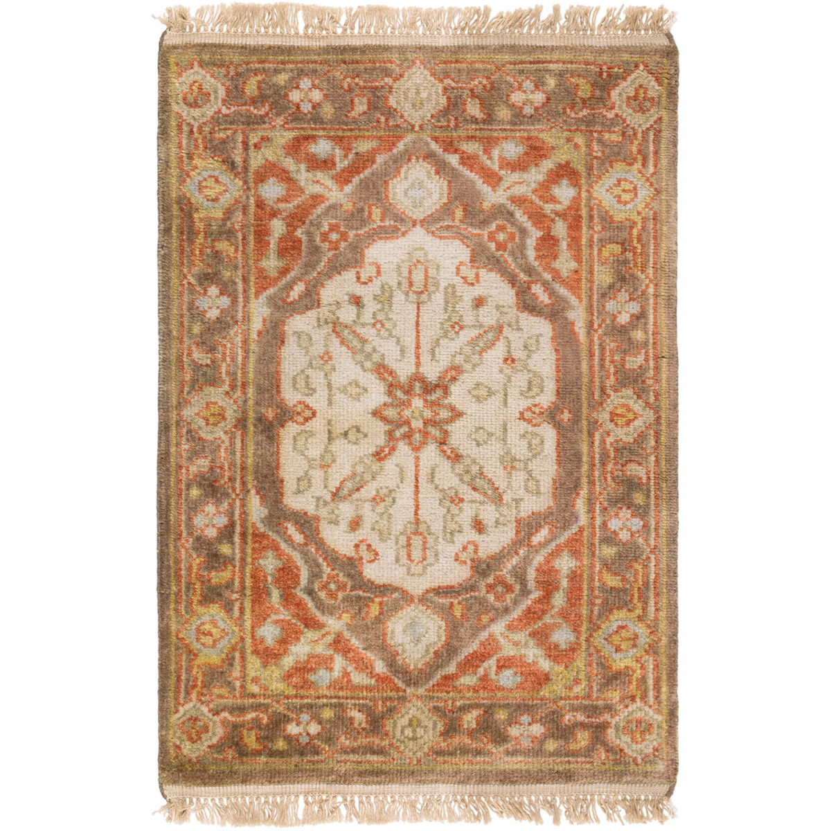 Zeus 36 X 24 inch Camel, Burnt Orange, Moss Rug