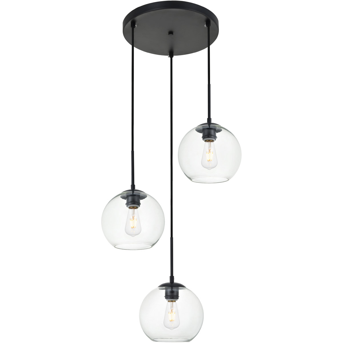 Huntington 3 Light 18.1 inch Black Pendant Ceiling Light