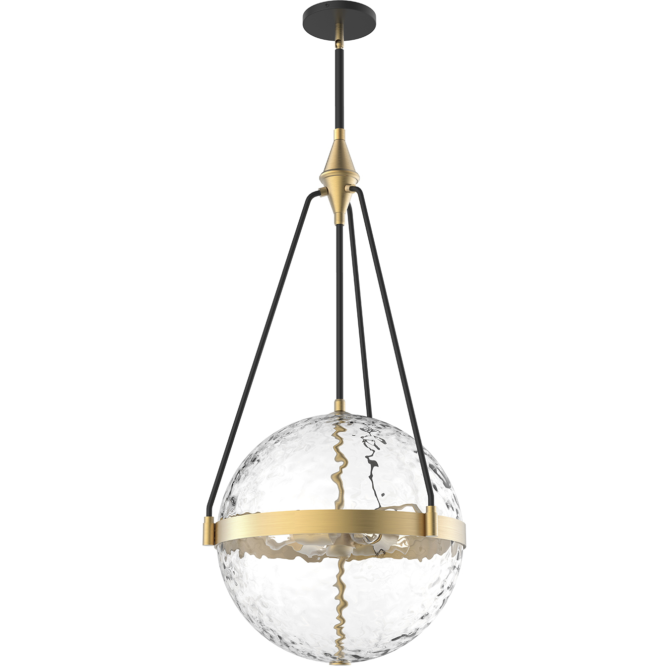 Alora Mood Harmony 4 Light 17.5 inch Brushed Gold Pendant Ceiling Light in Clear Water Glass