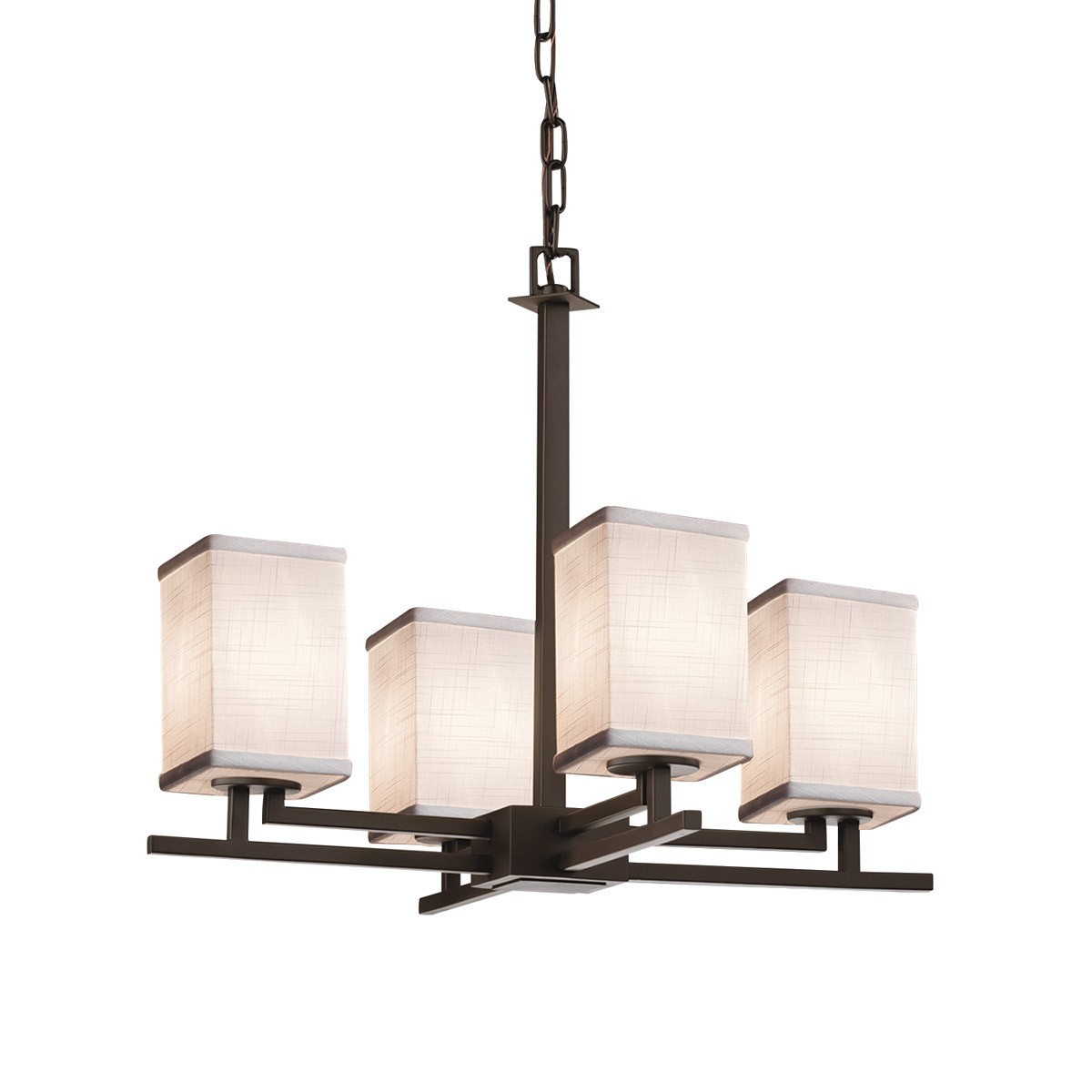 Textile LED 23 inch Matte Black Chandelier Ceiling Light