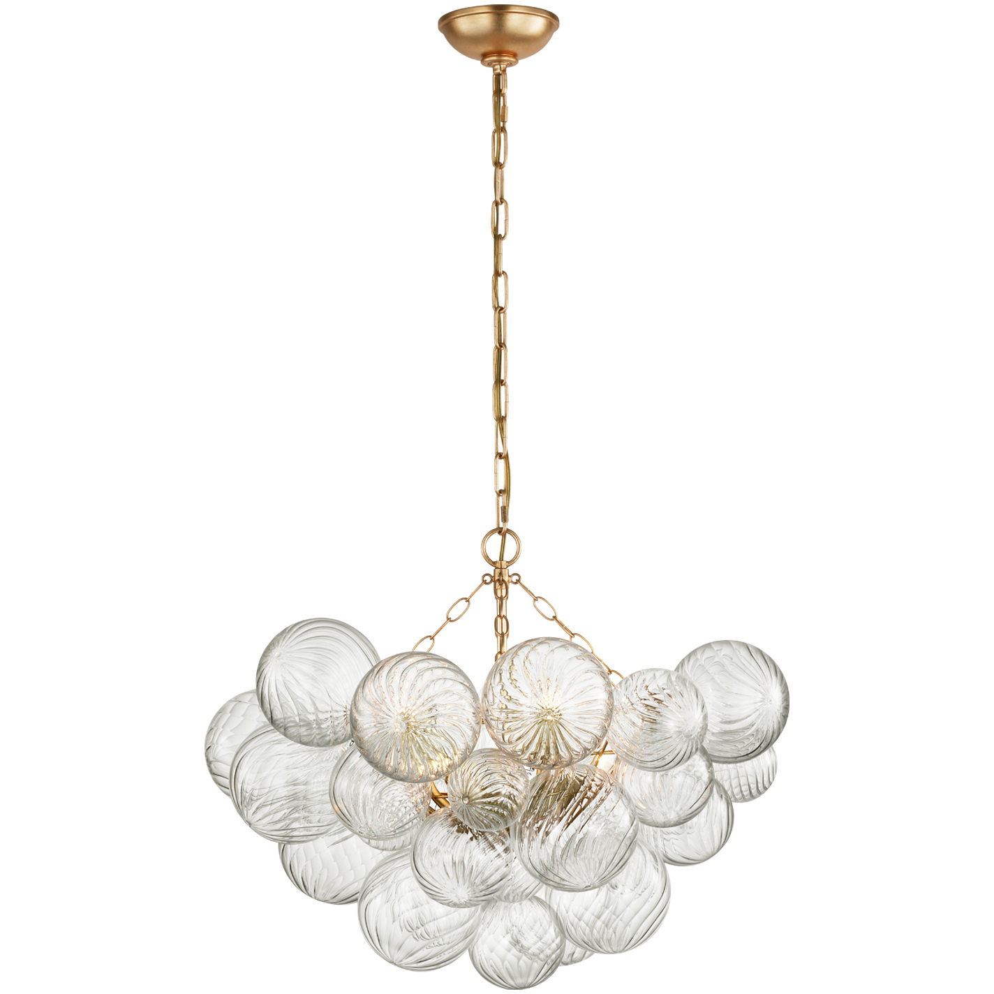 Julie Neill Talia LED 29.25 inch Gild and Clear Swirled Glass Chandelier Ceiling Light, Medium
