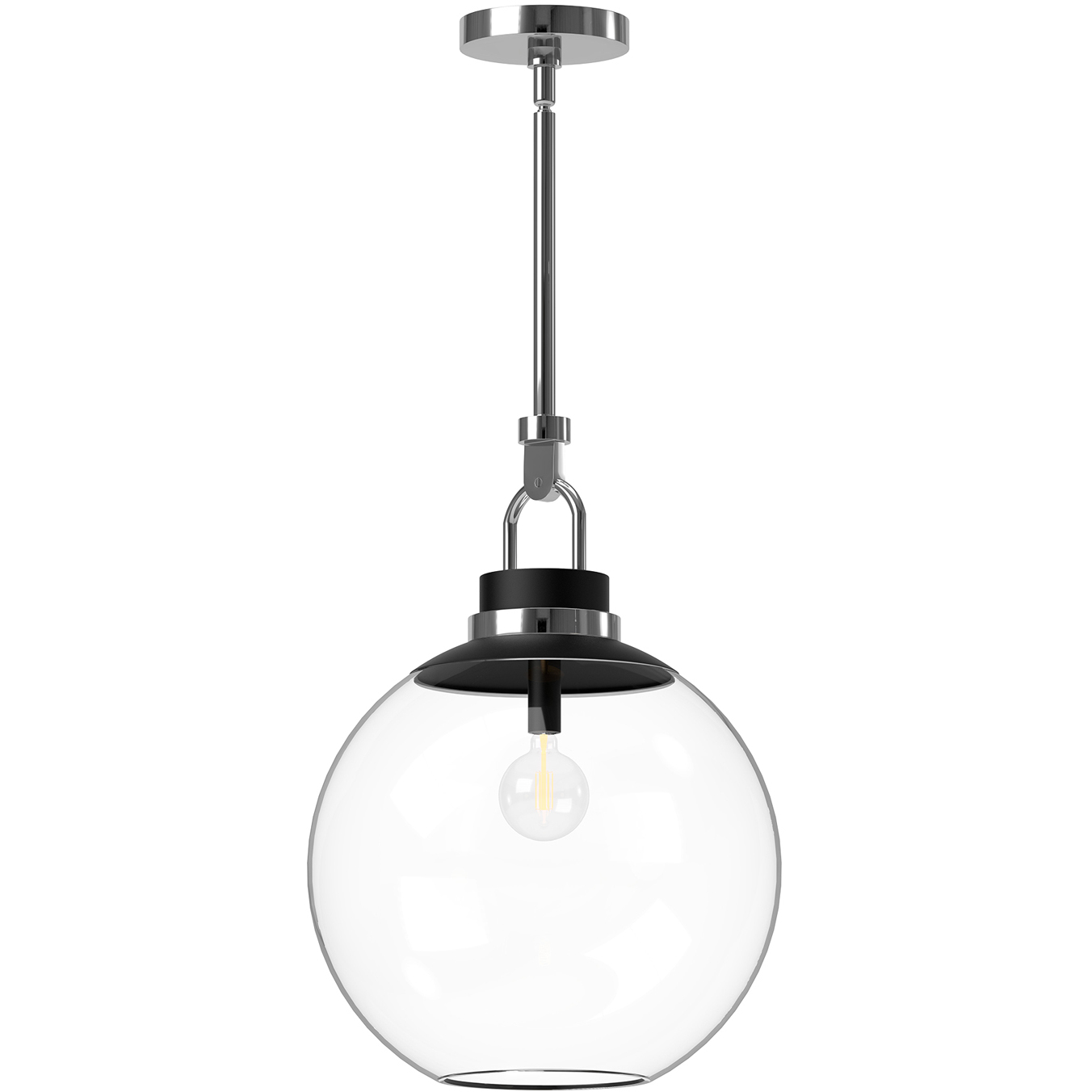 Alora Mood Copperfield 1 Light 15.75 inch Chrome Pendant Ceiling Light in Clear Glass