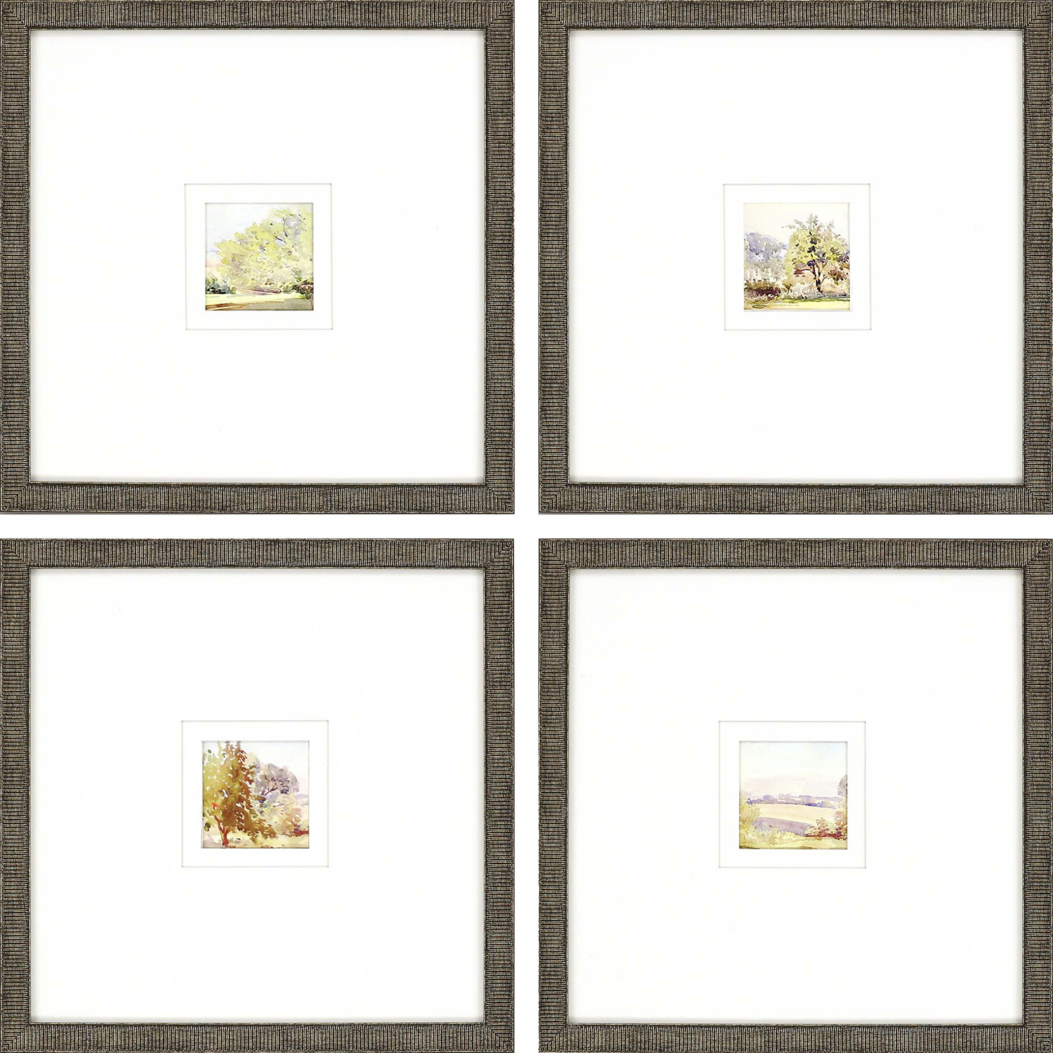 Petite Placid / Petite Sunrise Multi and Green and Orange and White Framed Art