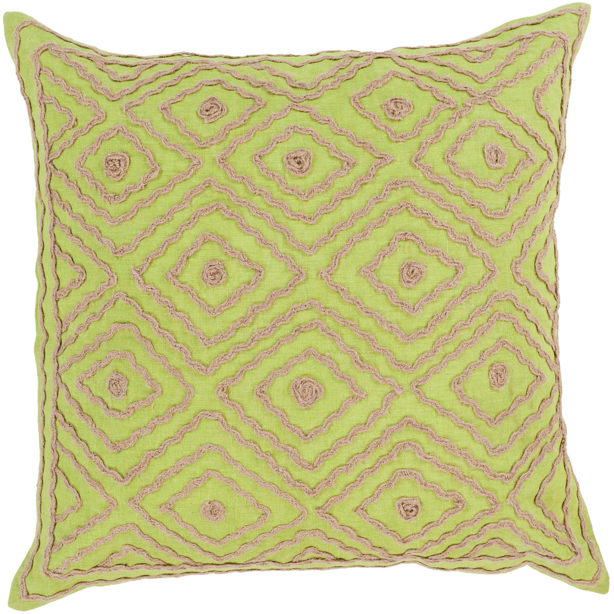 Atlas 18 inch Camel, Lime Pillow Cover
