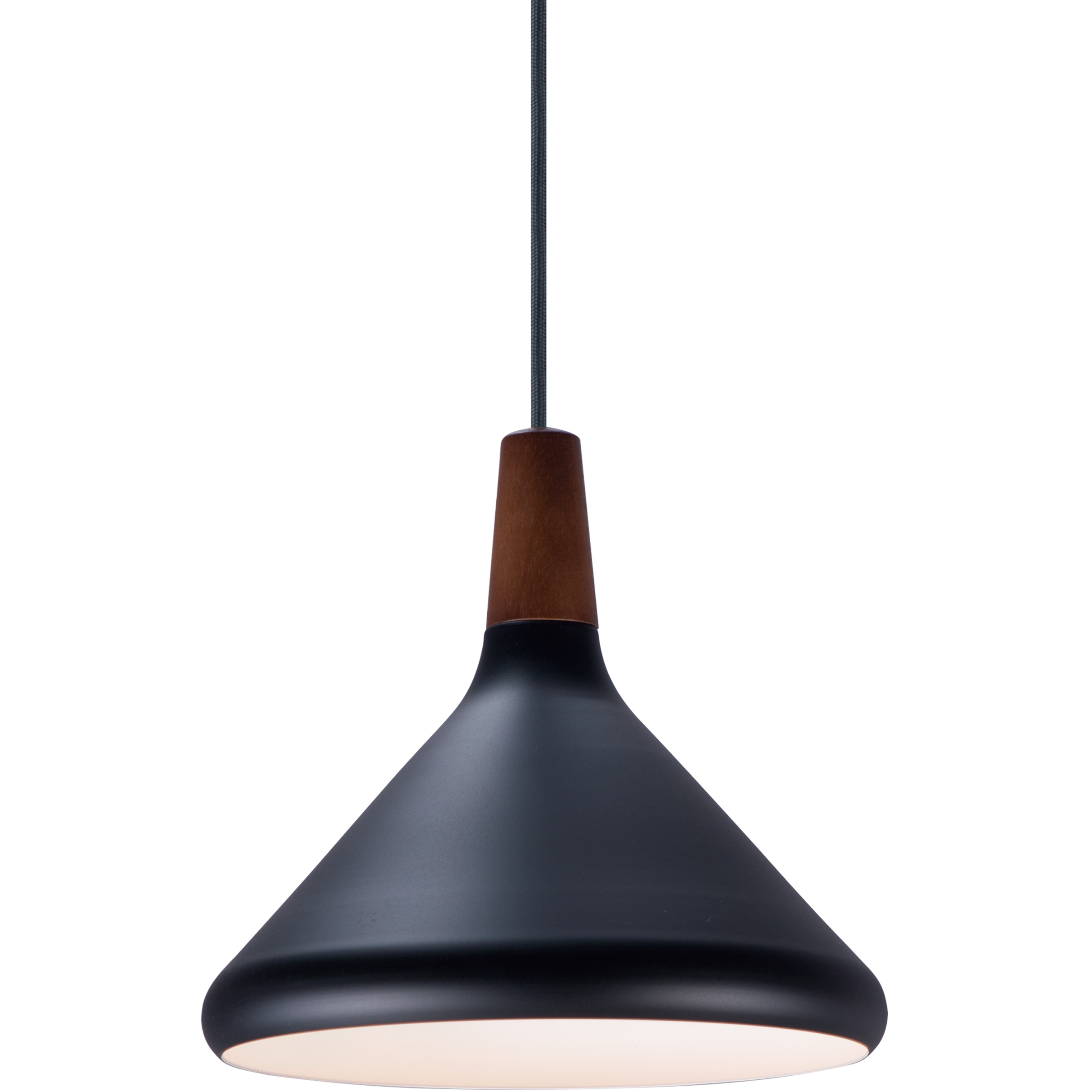 Nordic 1 Light 7 inch Walnut and Black Single Pendant Ceiling Light