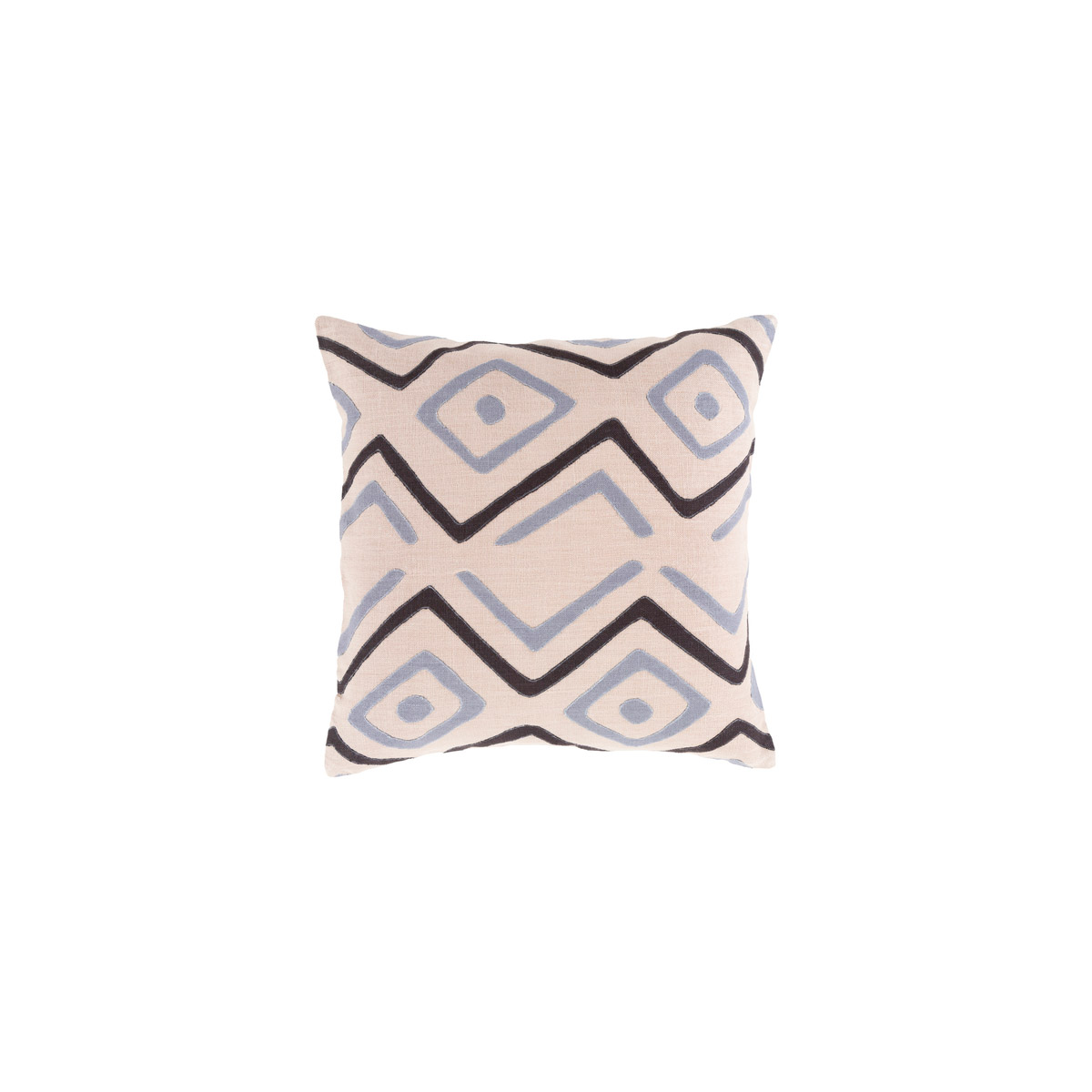 Nairobi 20 X 20 inch Light Gray and Black Throw Pillow