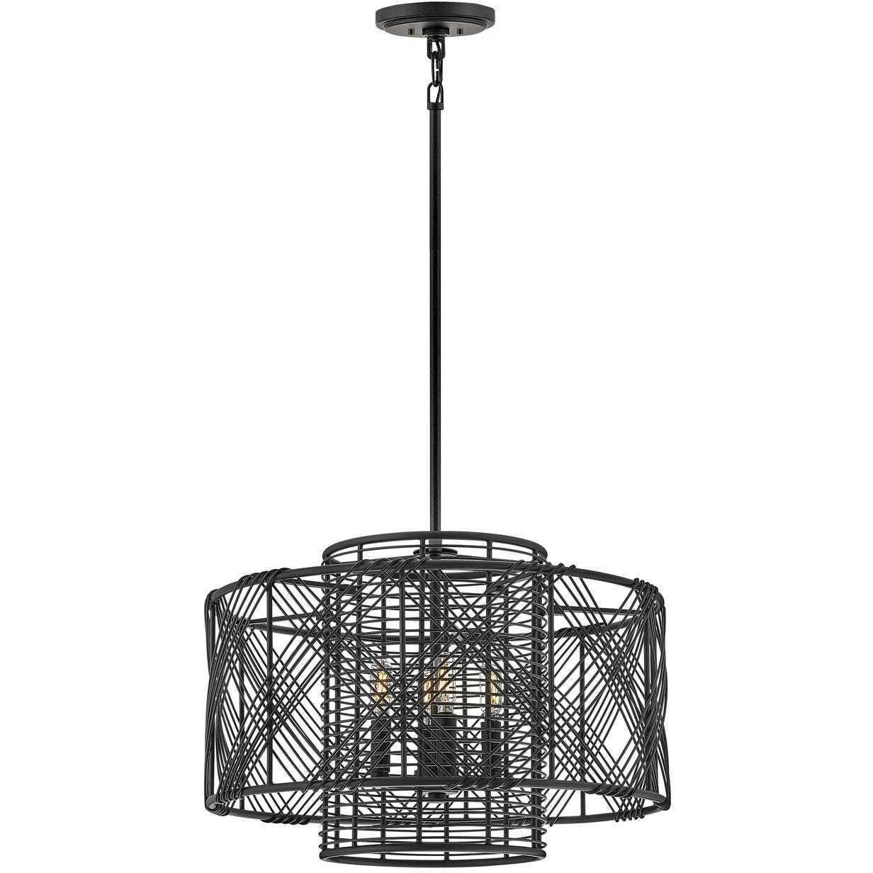 Lisa McDennon Nikko 4 Light 20.25 inch Black Indoor Pendant Ceiling Light, Convertible to Semi-Flush