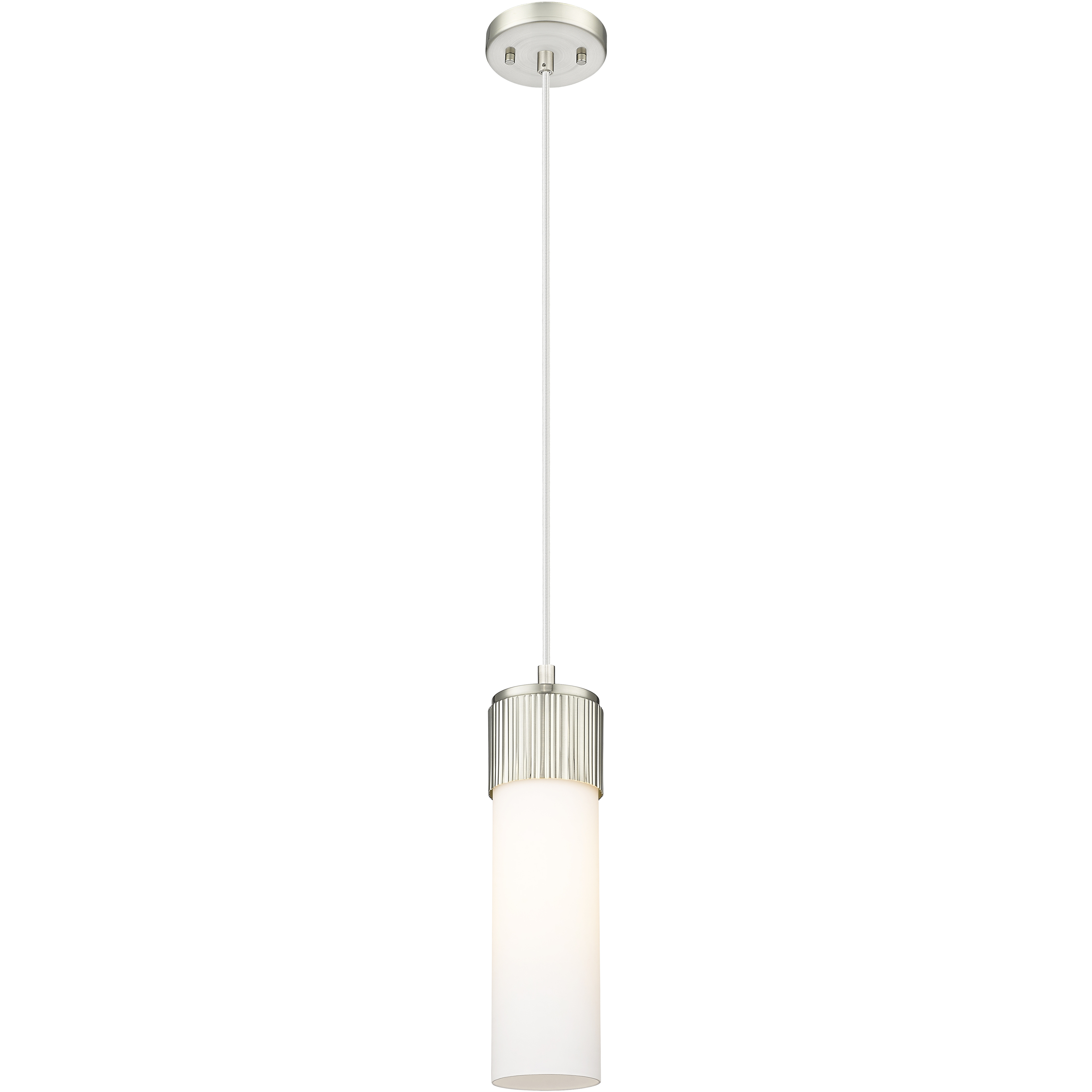 Downtown Urban Bolivar 1 Light 4.75 inch Satin Nickel Pendant Ceiling Light in White