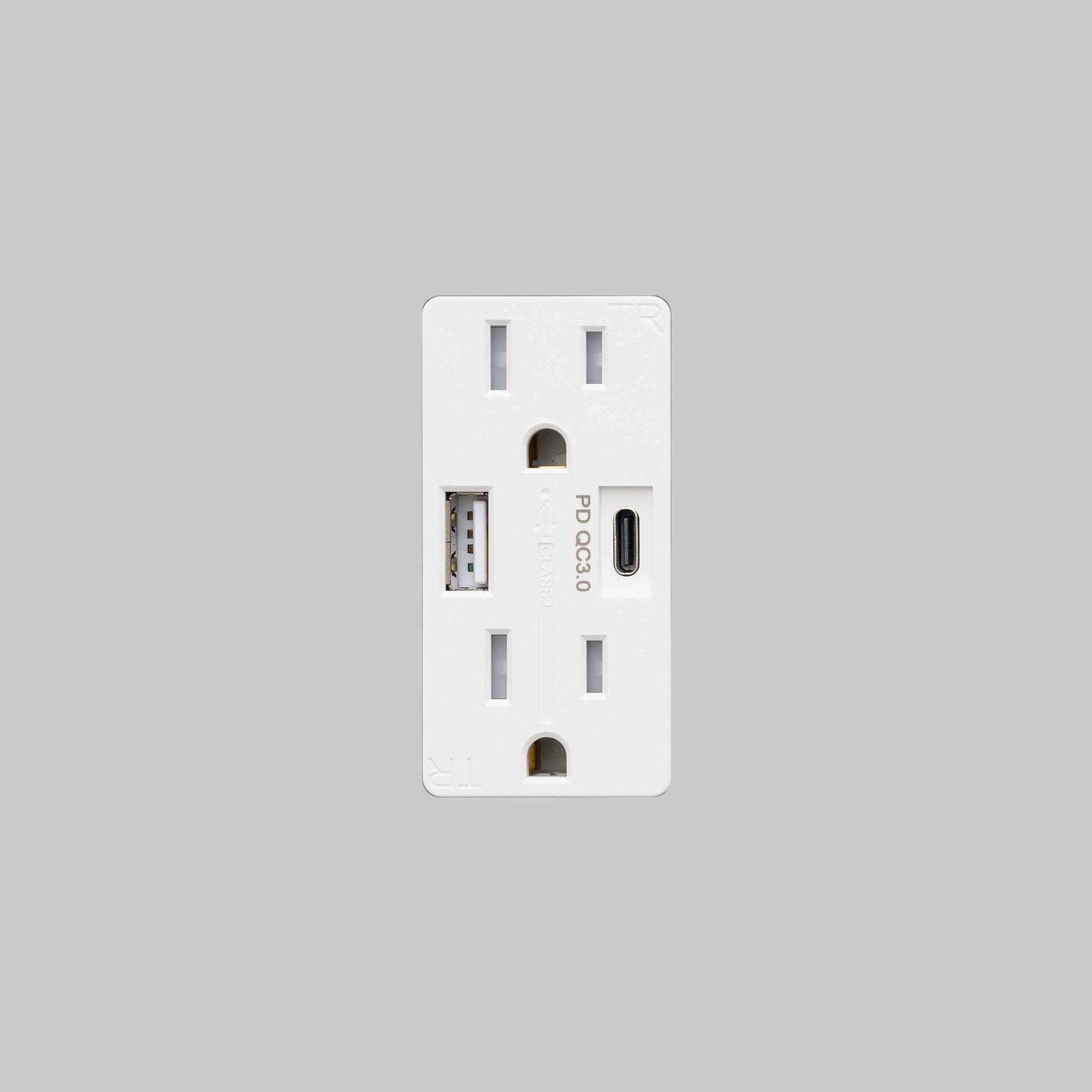 Outlet 125 White Module, Duplex & 2 USB-A + C