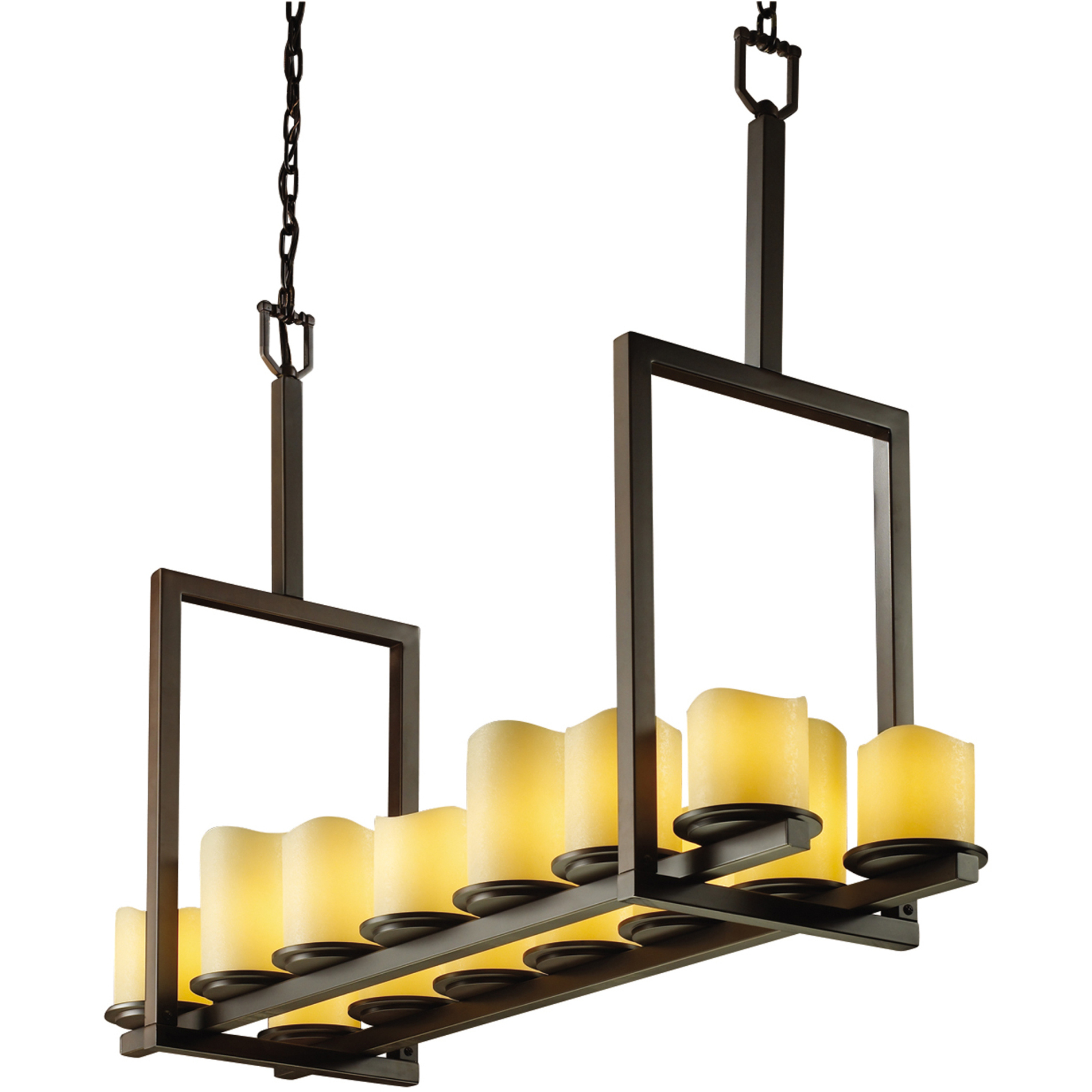 CandleAria 14 Light 42 inch Matte Black Chandelier Ceiling Light in Cream (CandleAria), Cylinder with Flat Rim, 9800 Lm LED