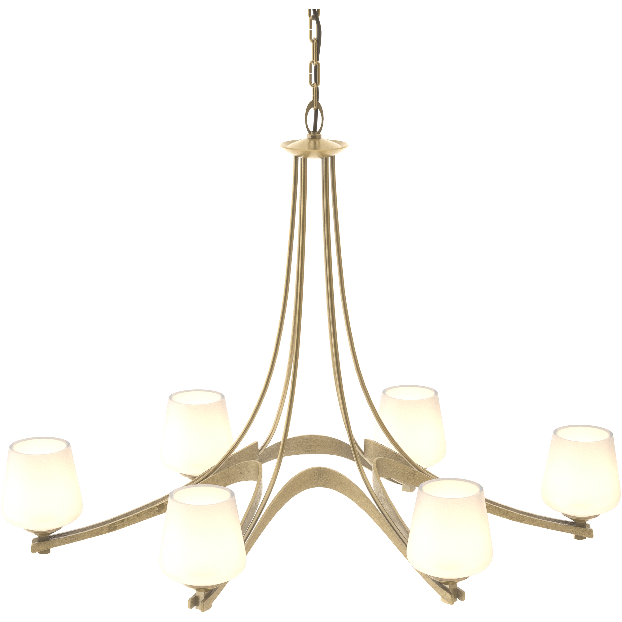 Ribbon 6 Light 38.5 inch Modern Brass Chandelier Ceiling Light, Oval