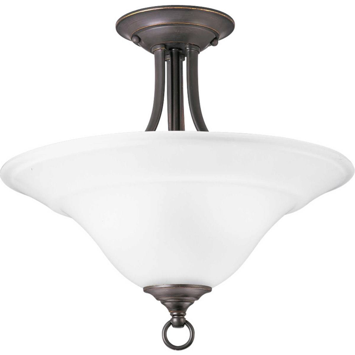Trinity 2 Light 16 inch Antique Bronze Semi-Flush Mount Ceiling Light
