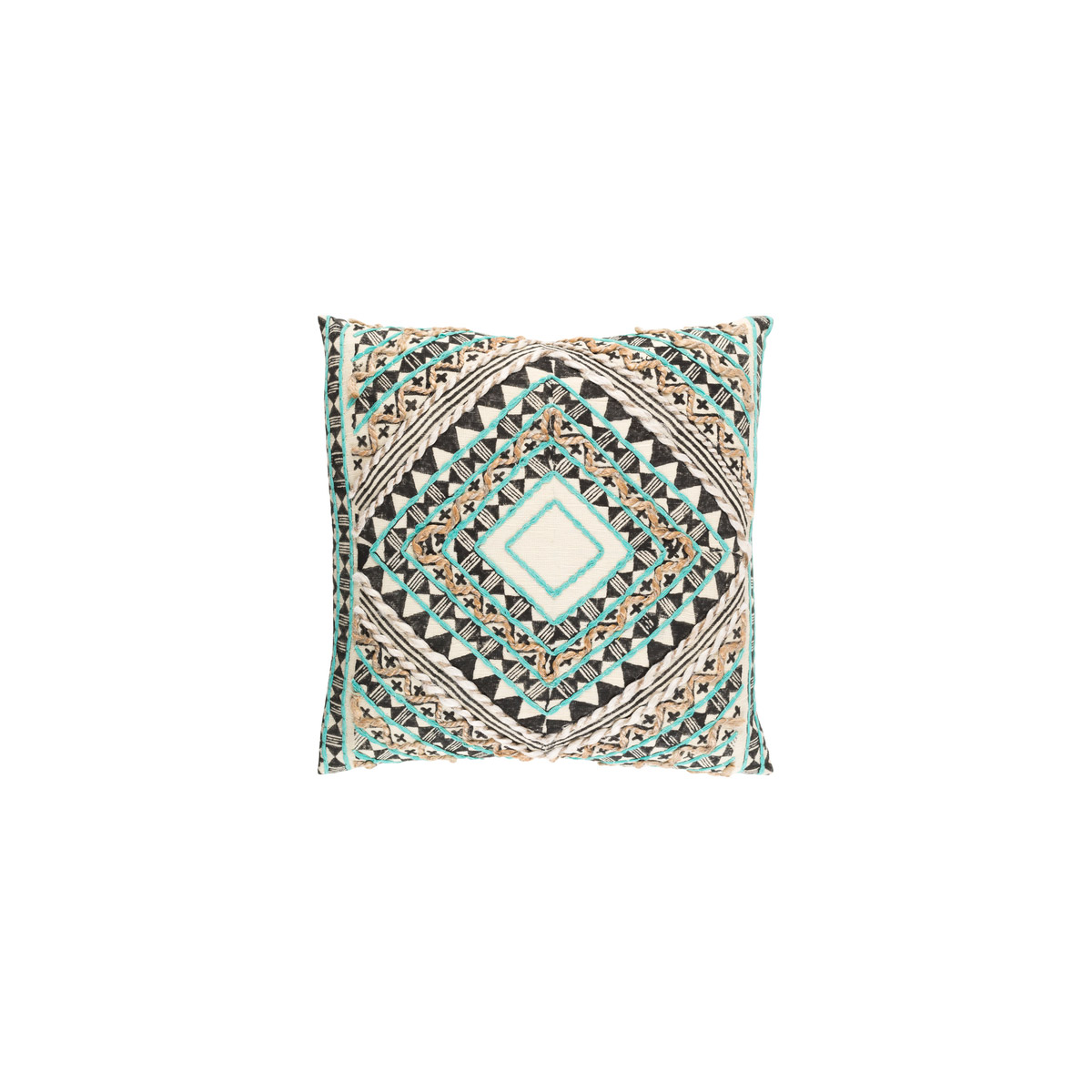 Kazinga 20 X 20 inch Mint and Camel Throw Pillow