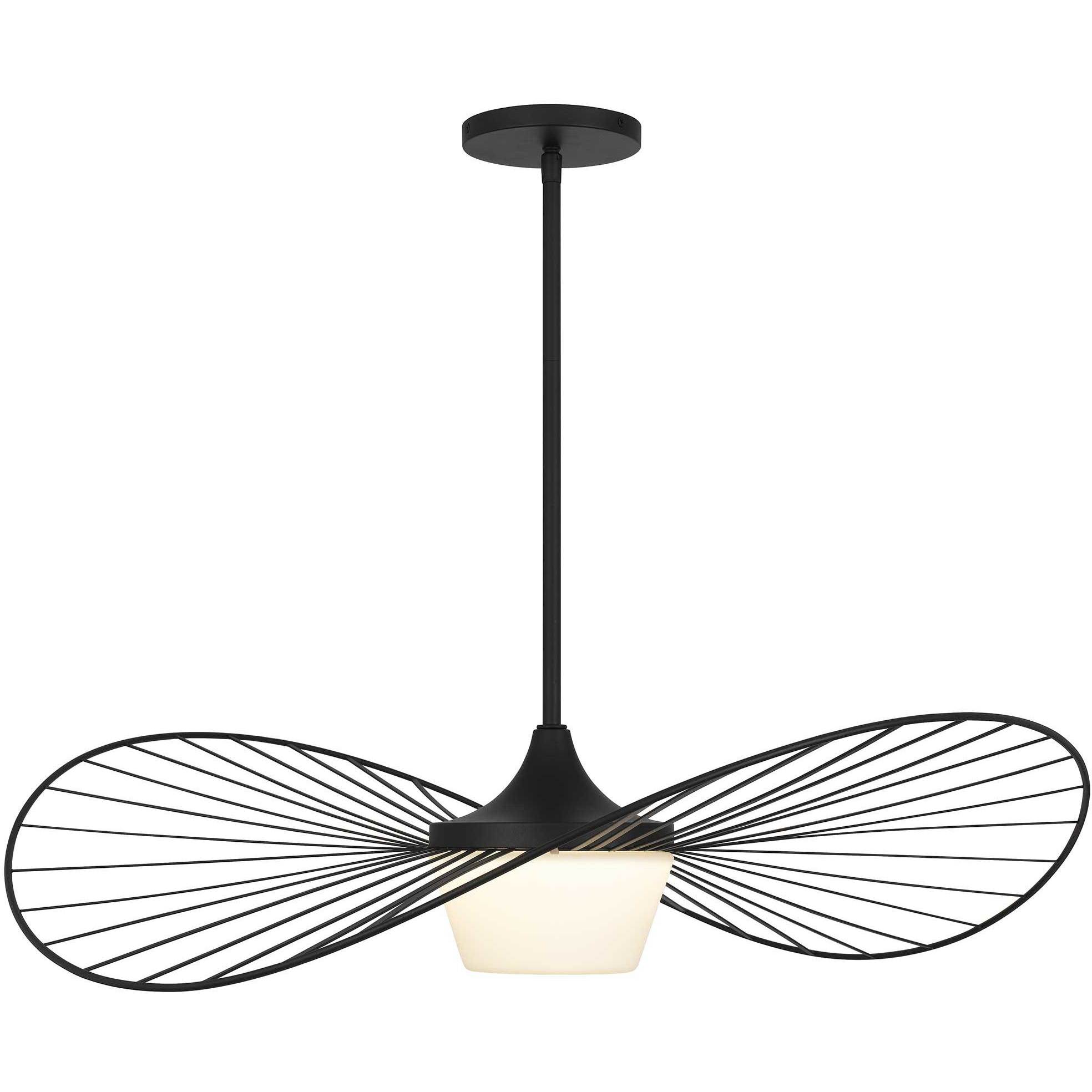 New Wave LED 34 inch Sand Black Outdoor Pendant