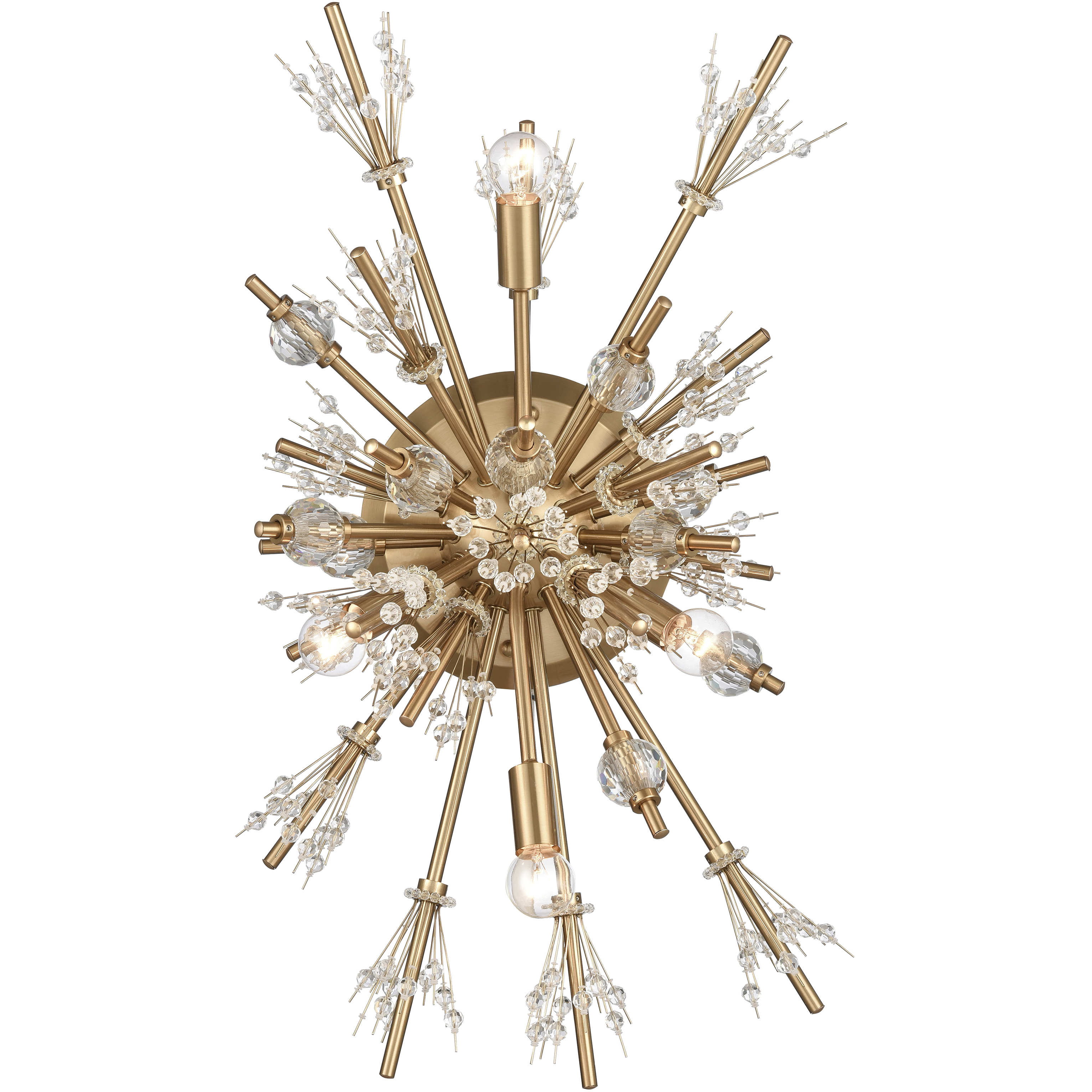 Starburst Sconce Wall Light in Satin Brass