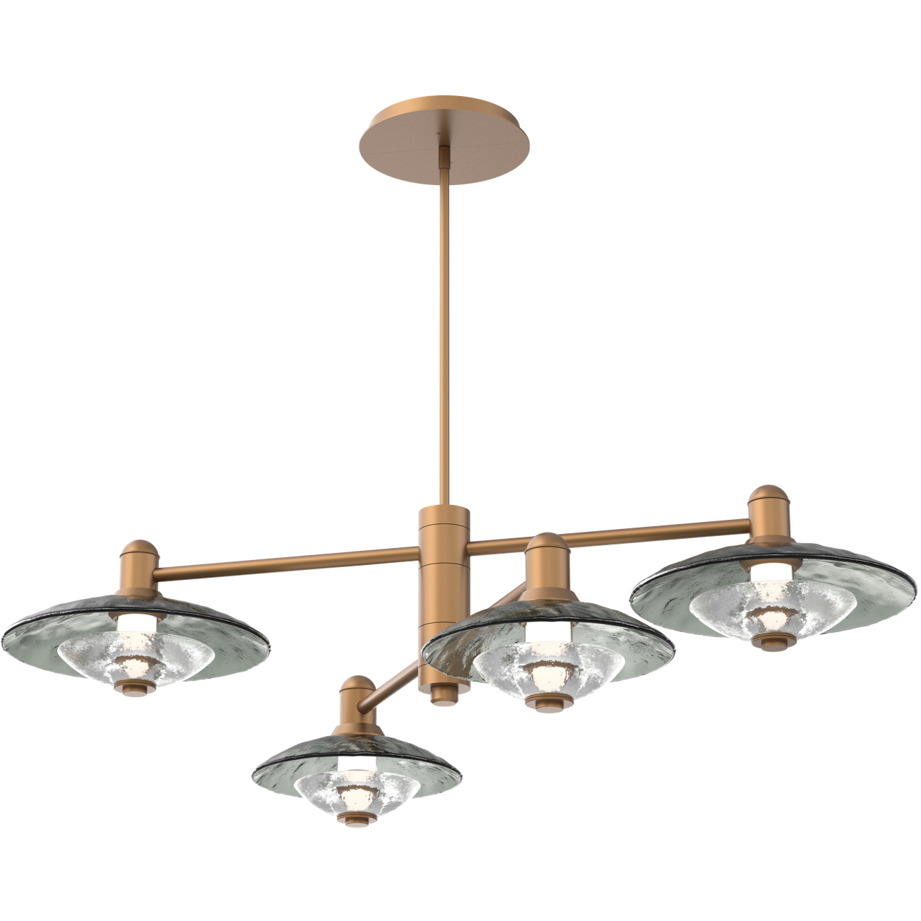 Atmosphere Cirrus LED Novel Brass Mobile Chandelier Ceiling Light in 3000K LED, Smoke Granite