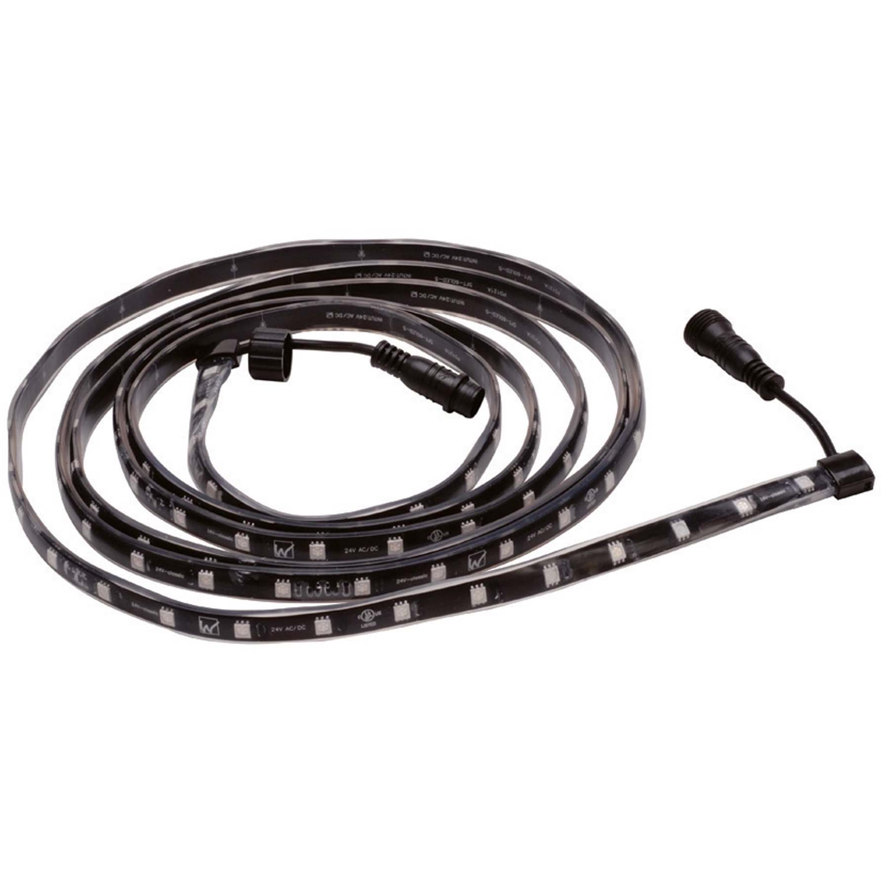 InvisiLED Outdoor Submersible RGB 24 LED 60 inch Black Outdoor LED 24V Strip Light in 5ft Strip, WAC Lighting