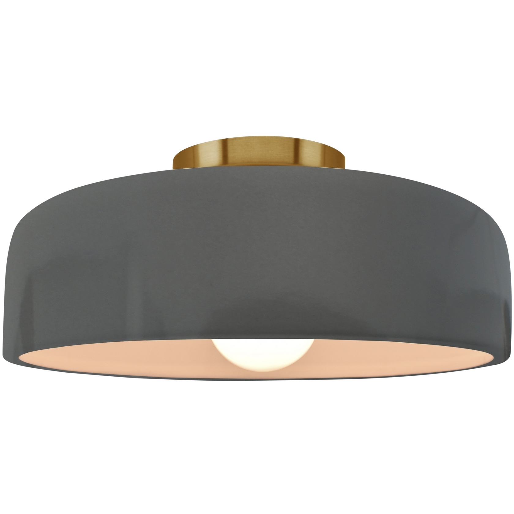 Radiance Collection - Spire LED 10 inch Gloss Grey Semi-Flush Ceiling Light, Form+Finish+Function