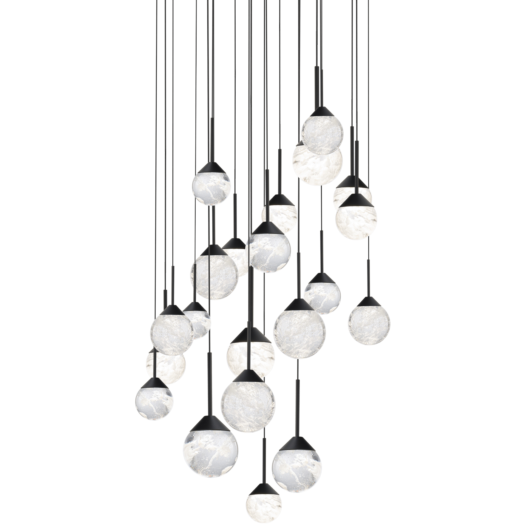 Beyond Quest LED 26 inch Black Multi-Light Pendant Ceiling Light, Round Canopy
