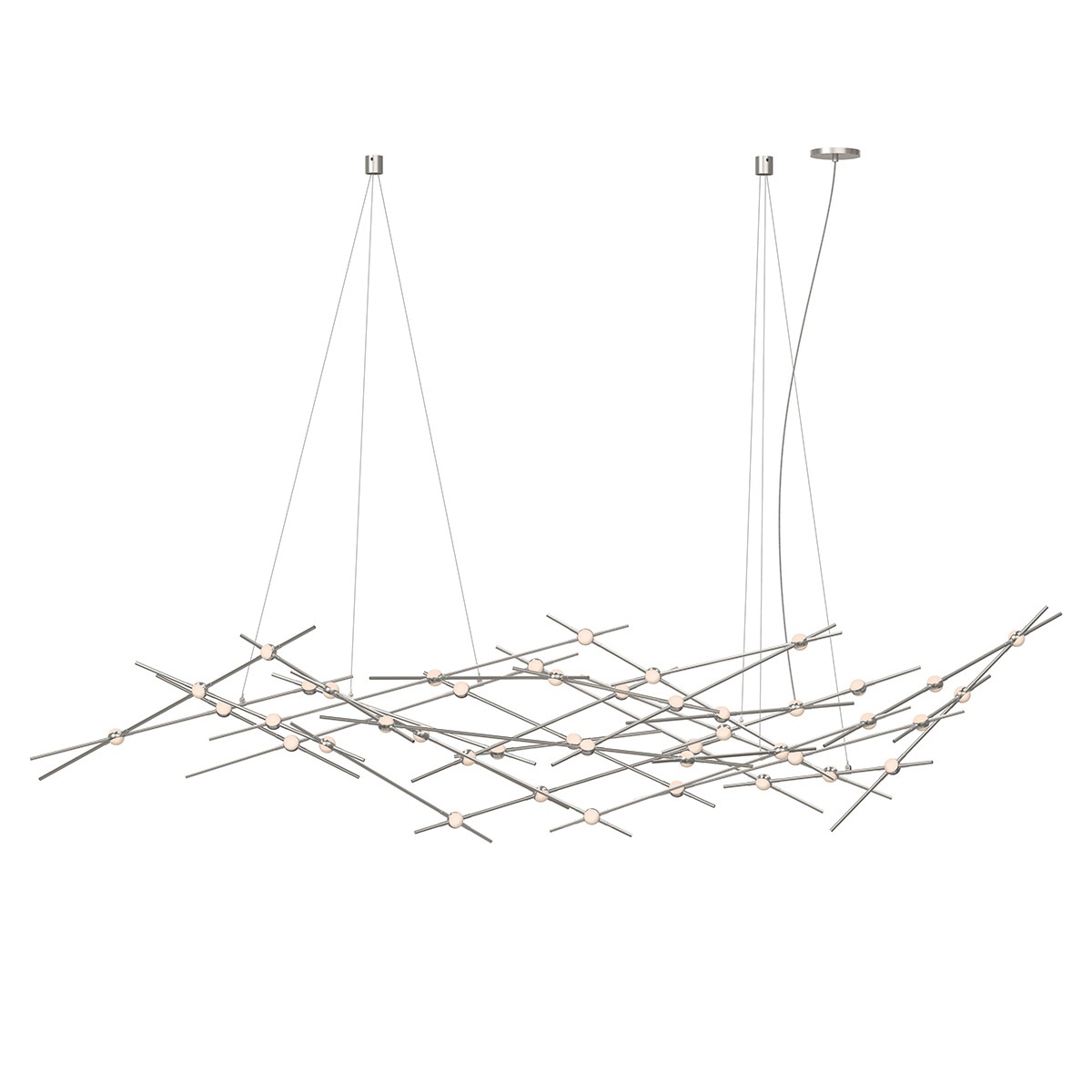 Constellation Ursa Major LED 92.75 inch Satin Nickel Chandelier Ceiling Light in 3000K, White Optical Acrylic, 10 FT. Cord