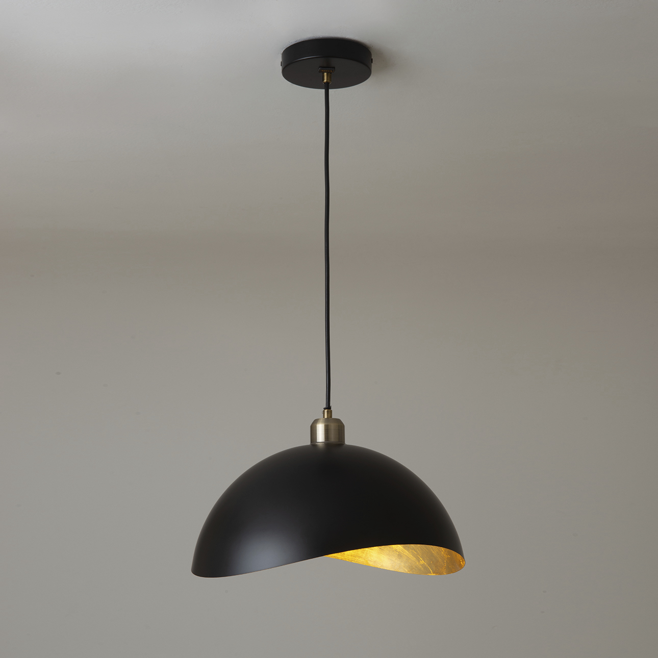 Luna Bella 1 Light 14 inch Matte Black and Weathered Brass Pendant Ceiling Light
