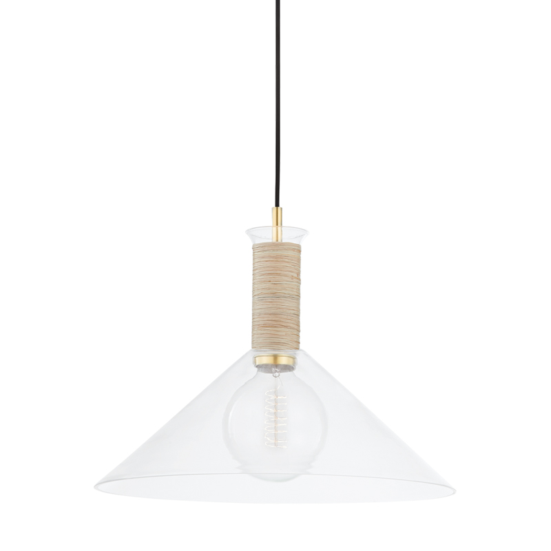 Besa 1 Light 16 inch Aged Brass Pendant Ceiling Light