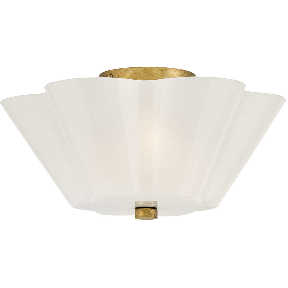 Honey 3 Light 15 inch Distressed Brass Semi-Flush Mount Ceiling Light, Medium