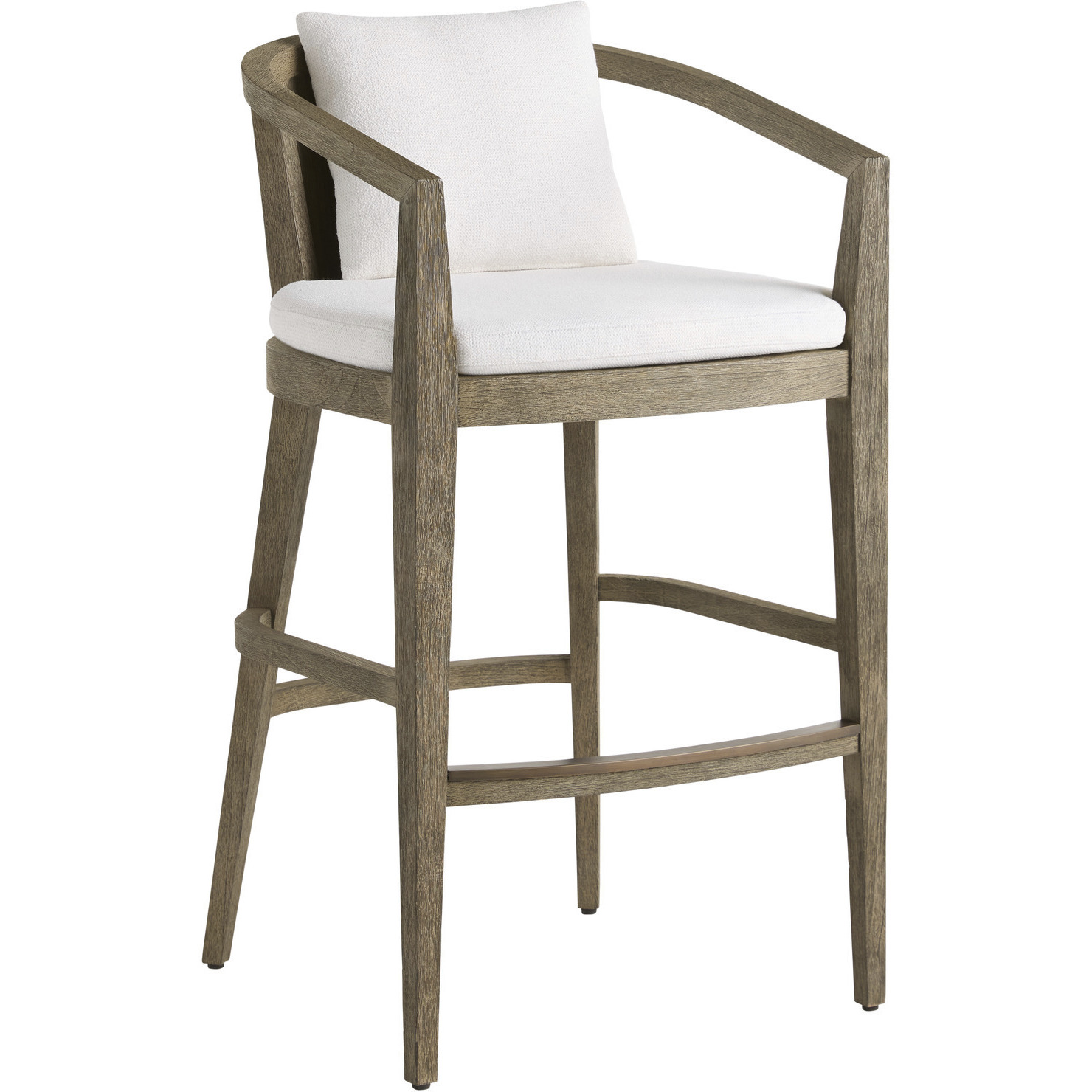 Sobek 41.5 inch Pearl and Kona and Vintage Brass Outdoor Bar Stool
