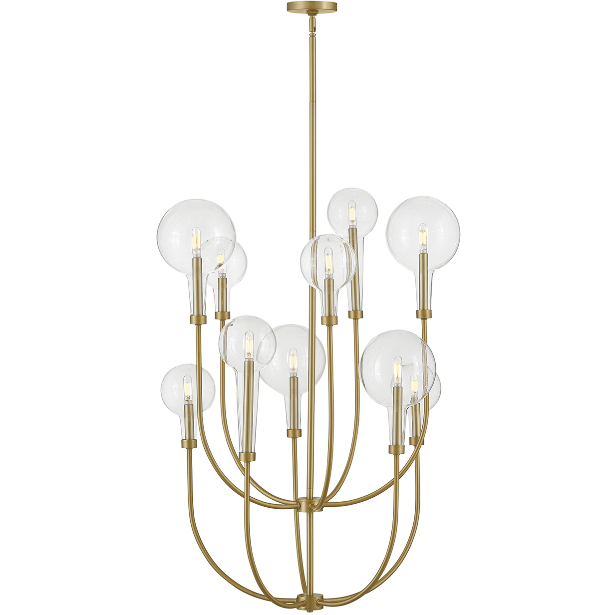 Alchemy 10 Light 30 inch Lacquered Brass Chandelier Ceiling Light