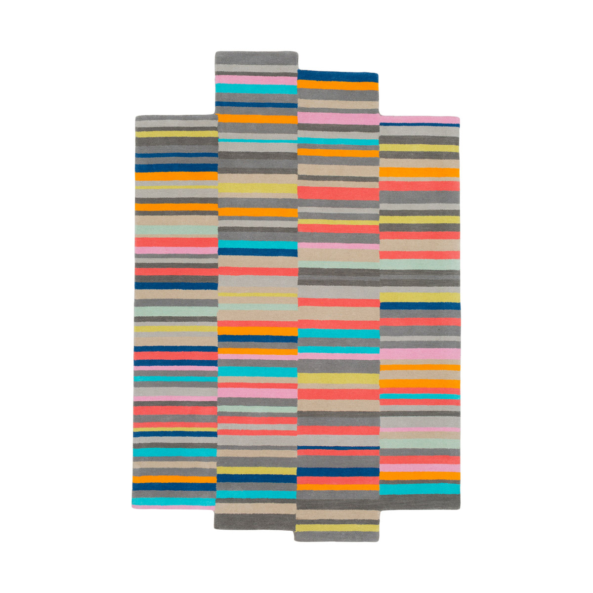 Beck 36 X 24 inch Coral/Bright Orange/Khaki/Medium Gray/Light Gray Rugs