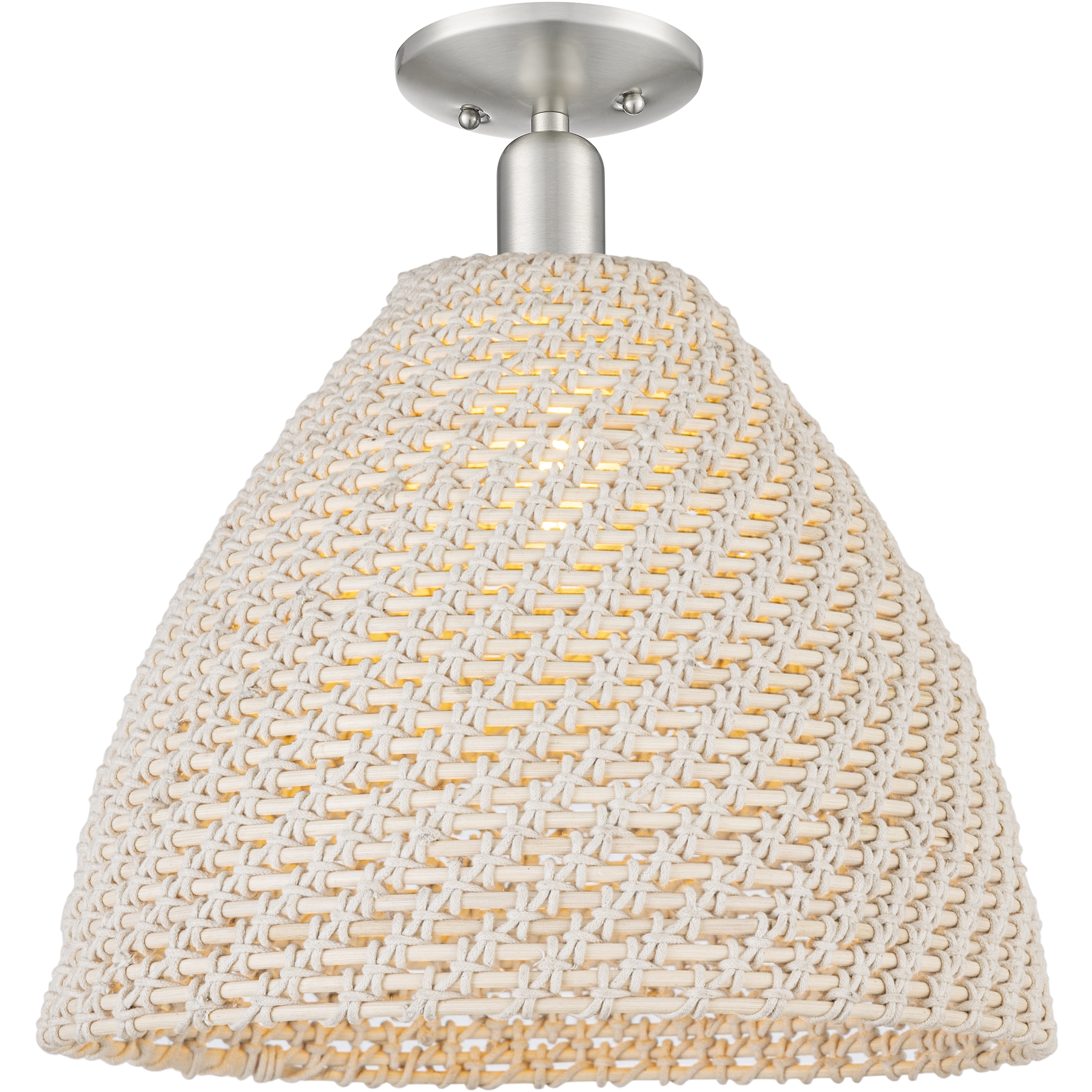Natural Ballston Dome 1 Light 15.75 inch Brushed Satin Nickel Semi-Flush Mount Ceiling Light