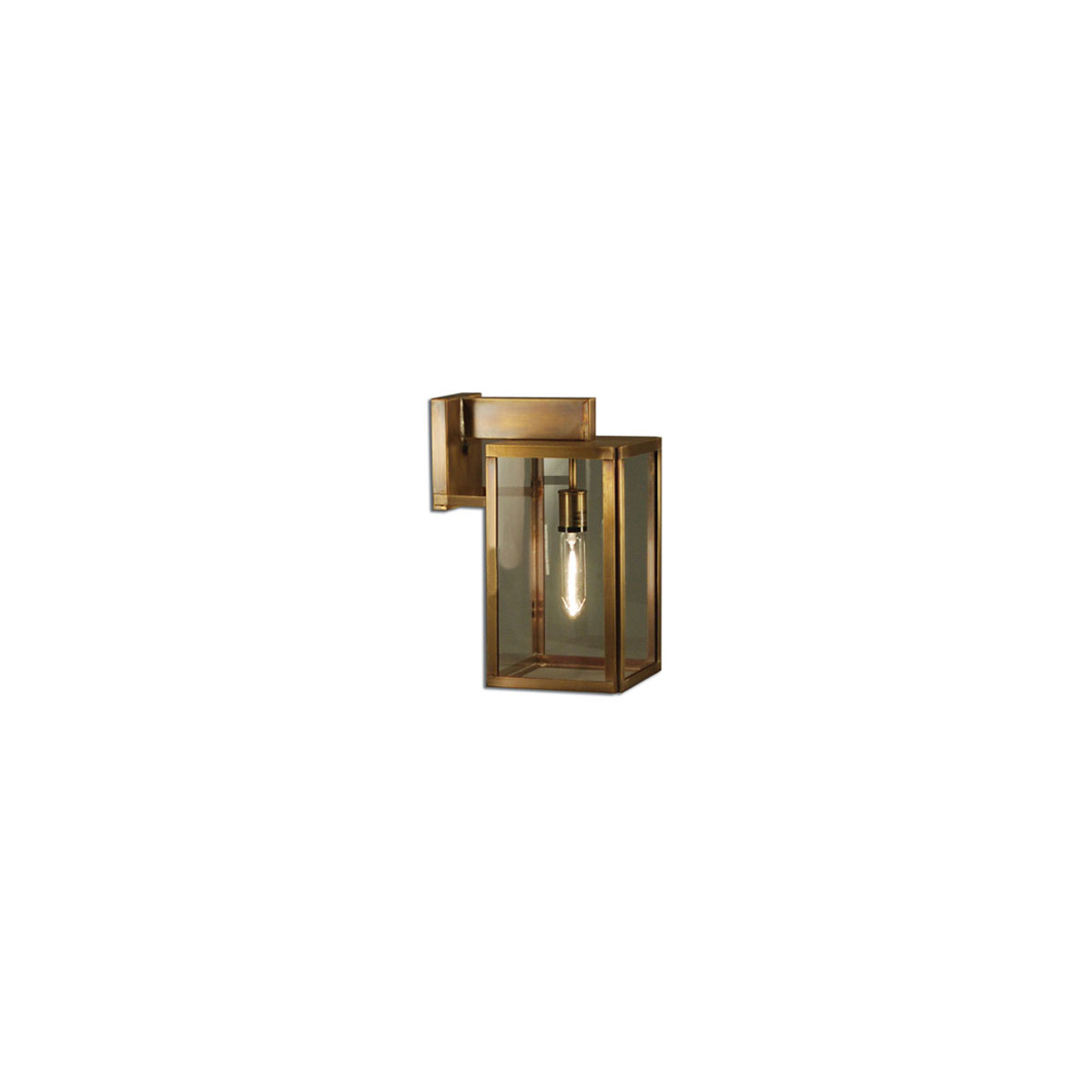 Midtown 1 Light 14.5 inch Antique Brass Outdoor Wall Light in Clear Glass, One 75W Medium