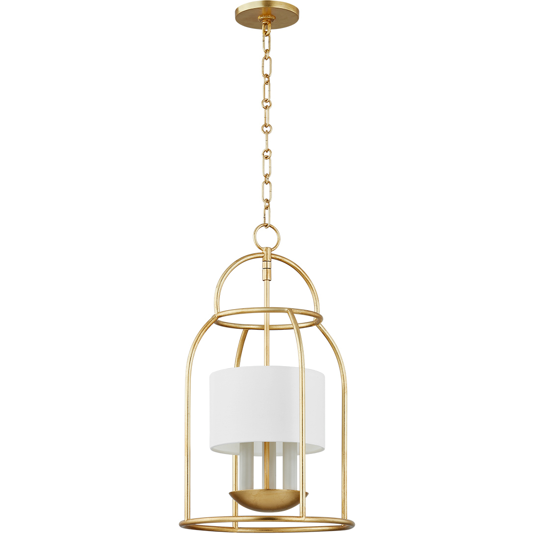 Delia 3 Light 12.25 inch Vintage Gold Leaf Hanging Lantern Ceiling Light