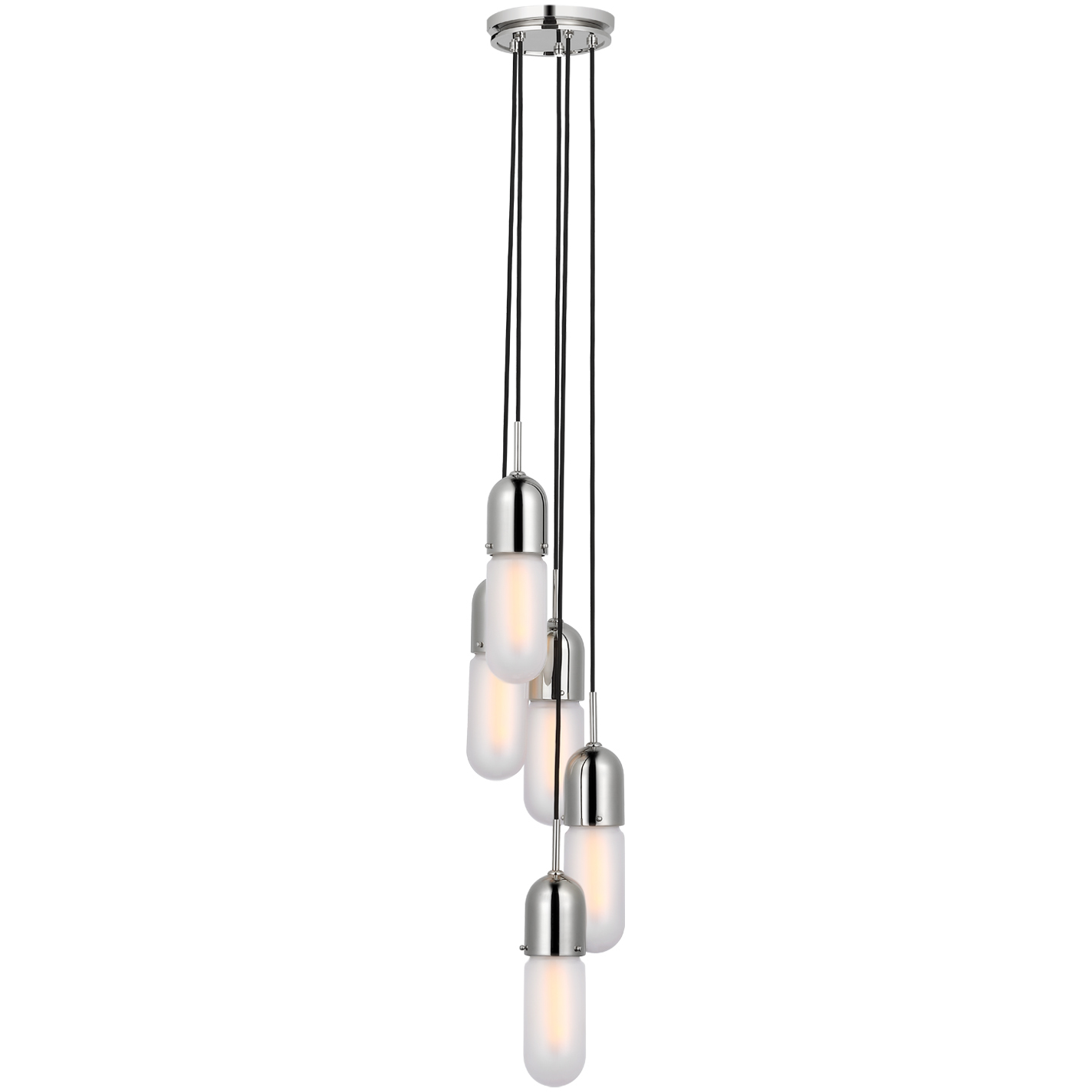 Thomas O'Brien Junio LED 9.25 inch Polished Nickel Pendant Ceiling Light in Frosted Glass