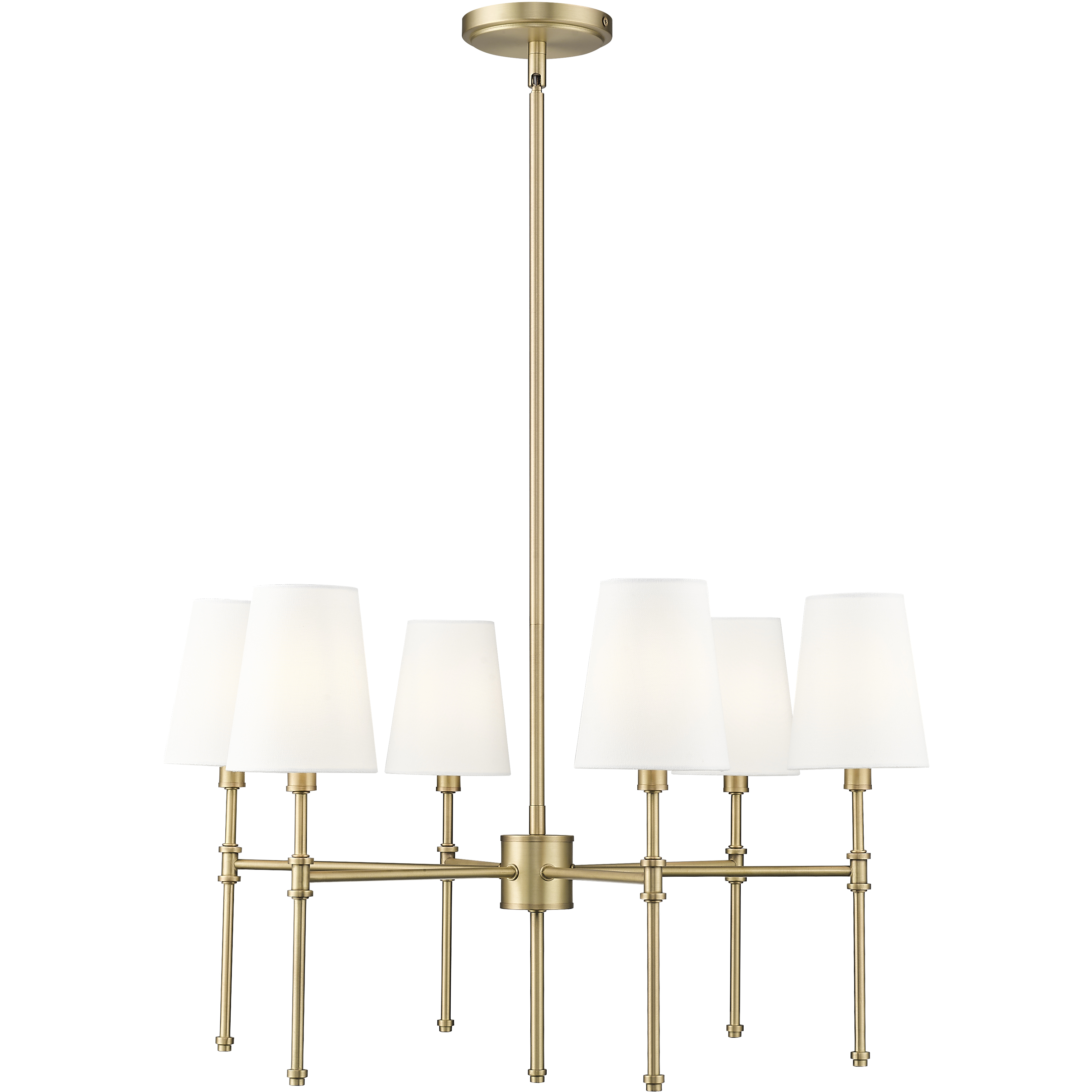 Adorra 6 Light 25.75 inch Vintage Brass Chandelier Ceiling Light