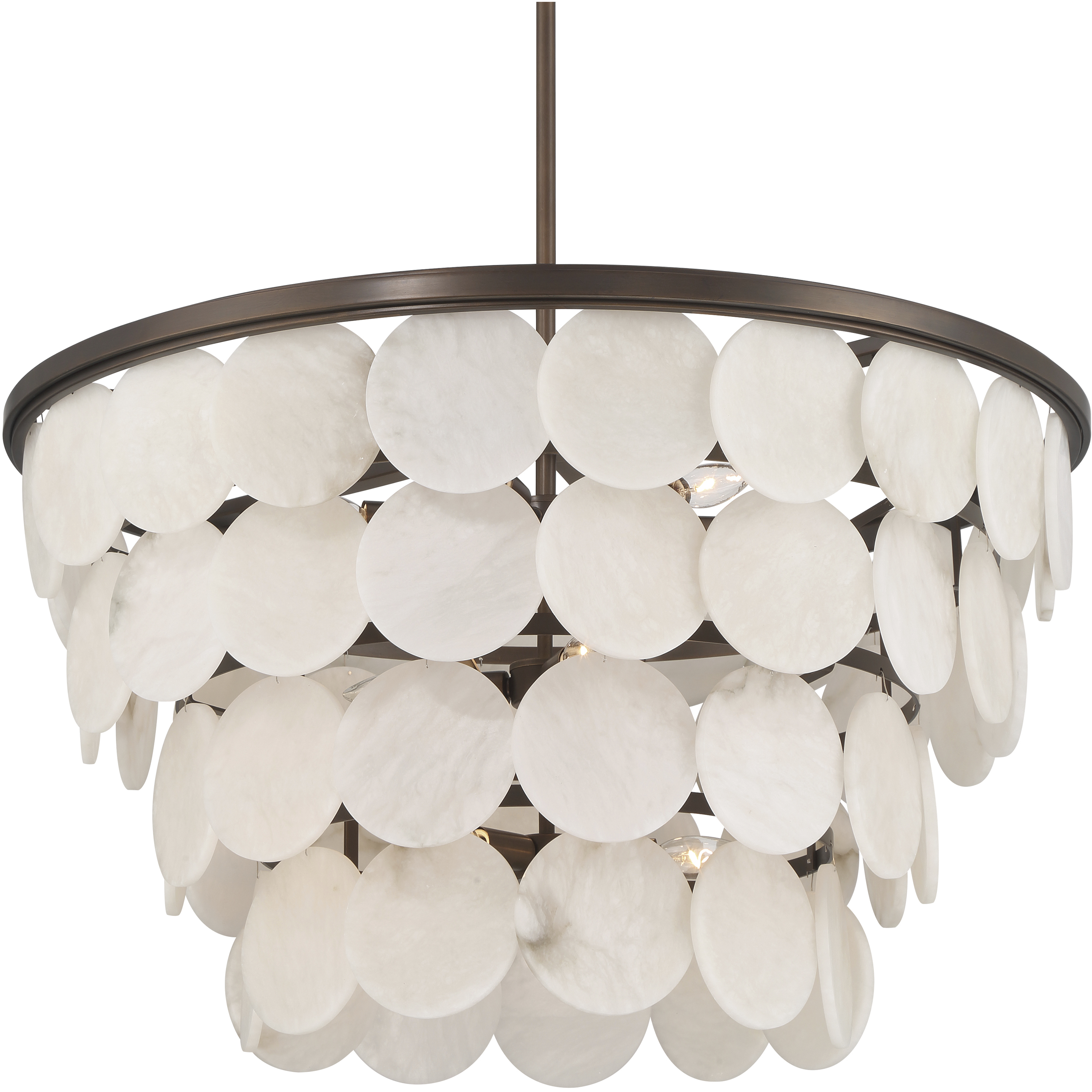 Olyra 12 Light 31.75 inch Plated Dark Bronze Convertible Pendant/Semi-Flush Mount Ceiling Light