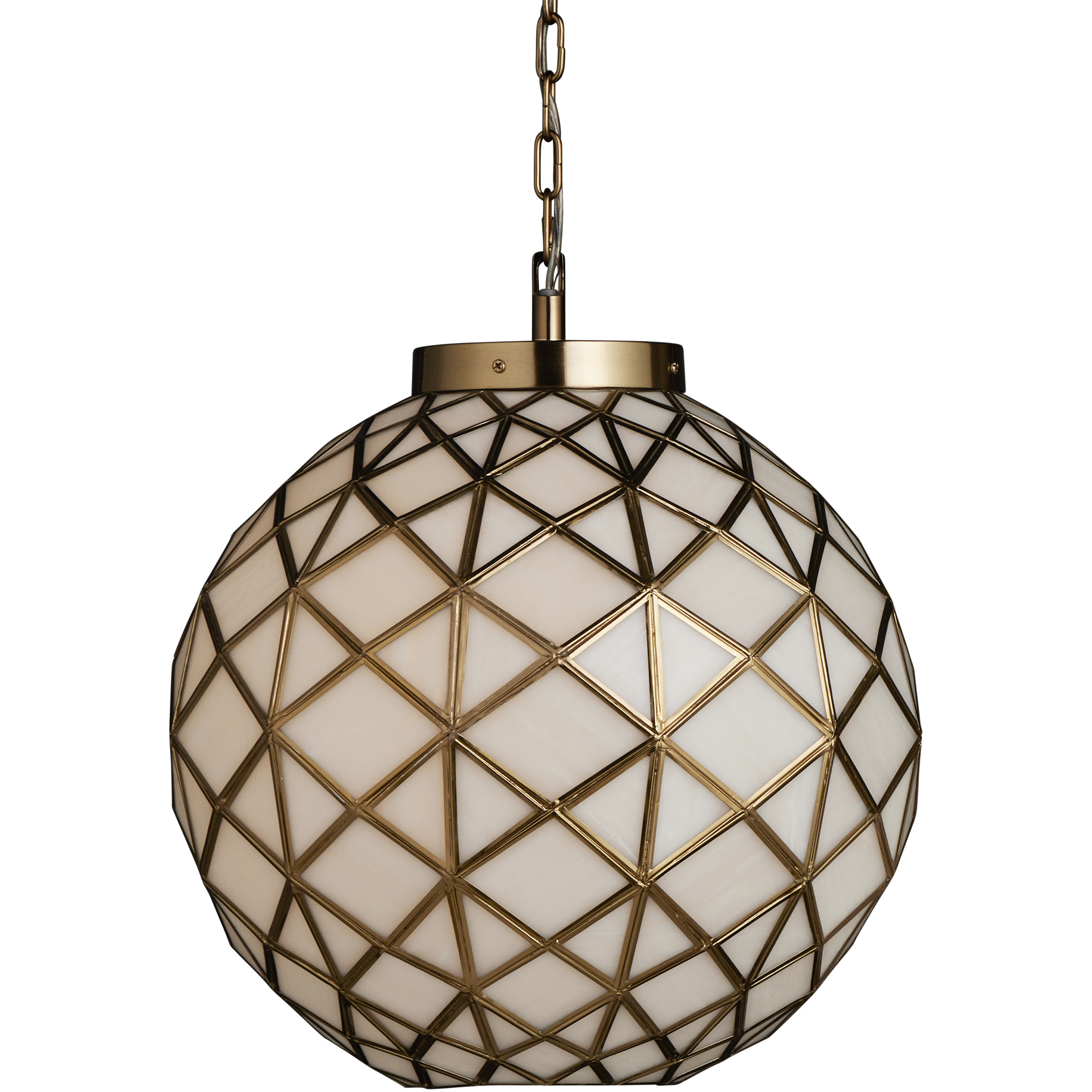 Polyhedron 1 Light 16 inch Antique Brass Pendant Ceiling Light, Small