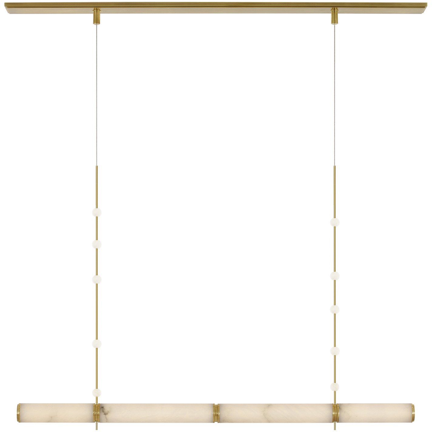 Anne-Marie Barton Marcell LED 56 inch Antique-Burnished Brass Linear Chandelier Ceiling Light
