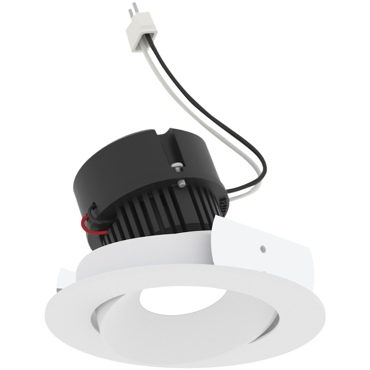 Pearl Warm White Reflector / Warm White Flange LED Round Adjustable Cone Retrofit in 3000K, 4" Retrofit